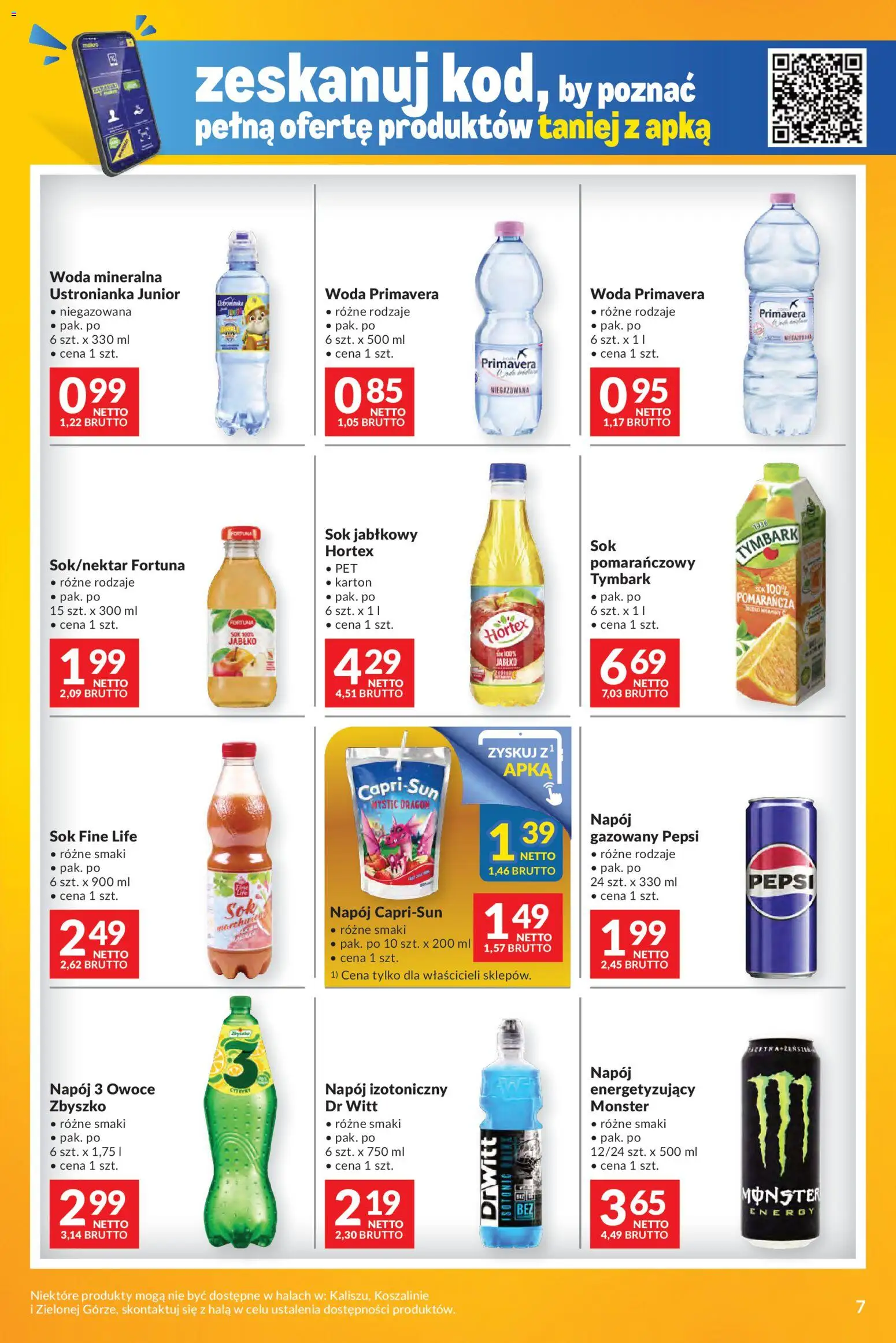 Makro Gazetka - Mega oferty dla Twojego Sklepu od 12.11.2025 | Strona: 7 | Produkty: Sok jabłkowy, Sok, Woda, Owoce