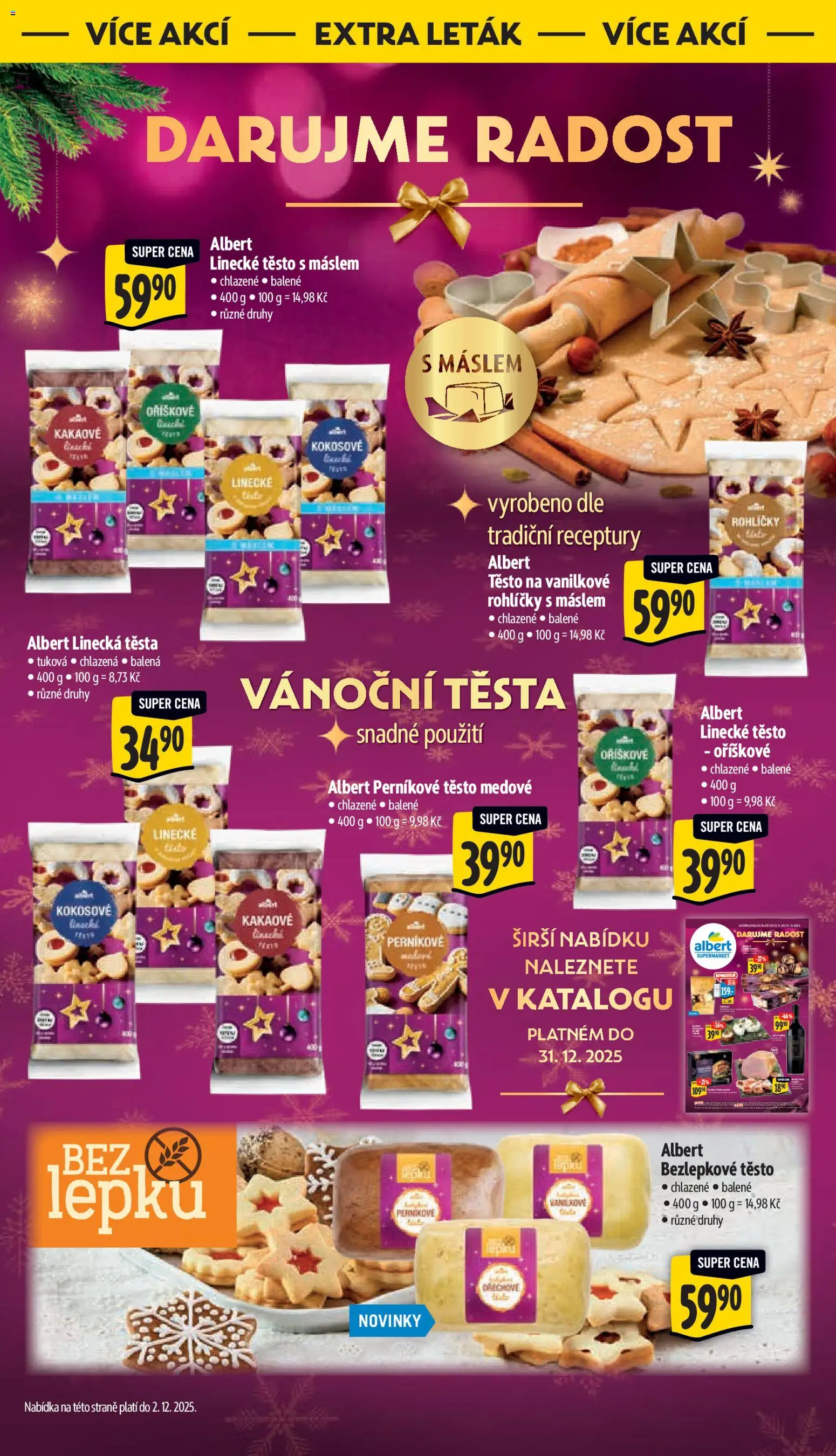 Albert leták - Supermarket od 26.11.2025 | Strana: 35 | Produkty: Linecké těsto, Perníkové těsto, Těsto