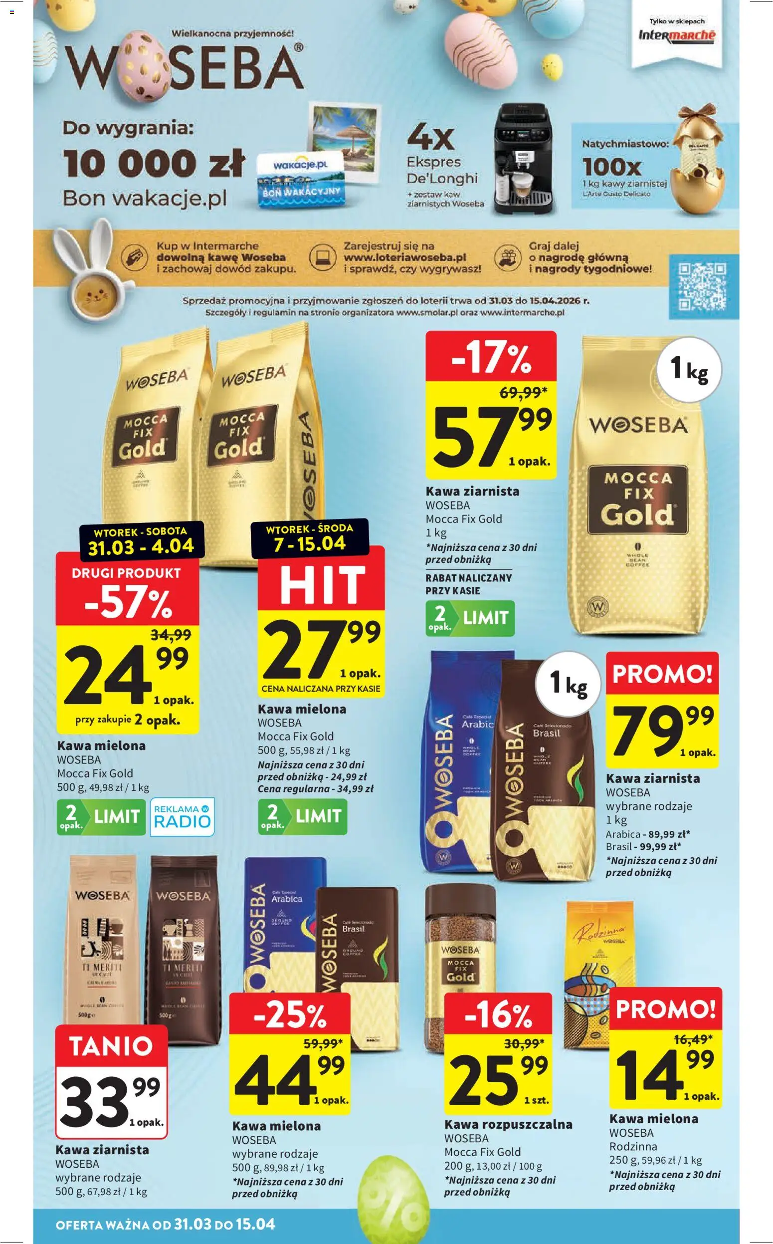 Intermarche gazetka od 31.03.2026 | Strona: 34 | Produkty: Radio, Kawa ziarnista, Kawa rozpuszczalna, Kawa