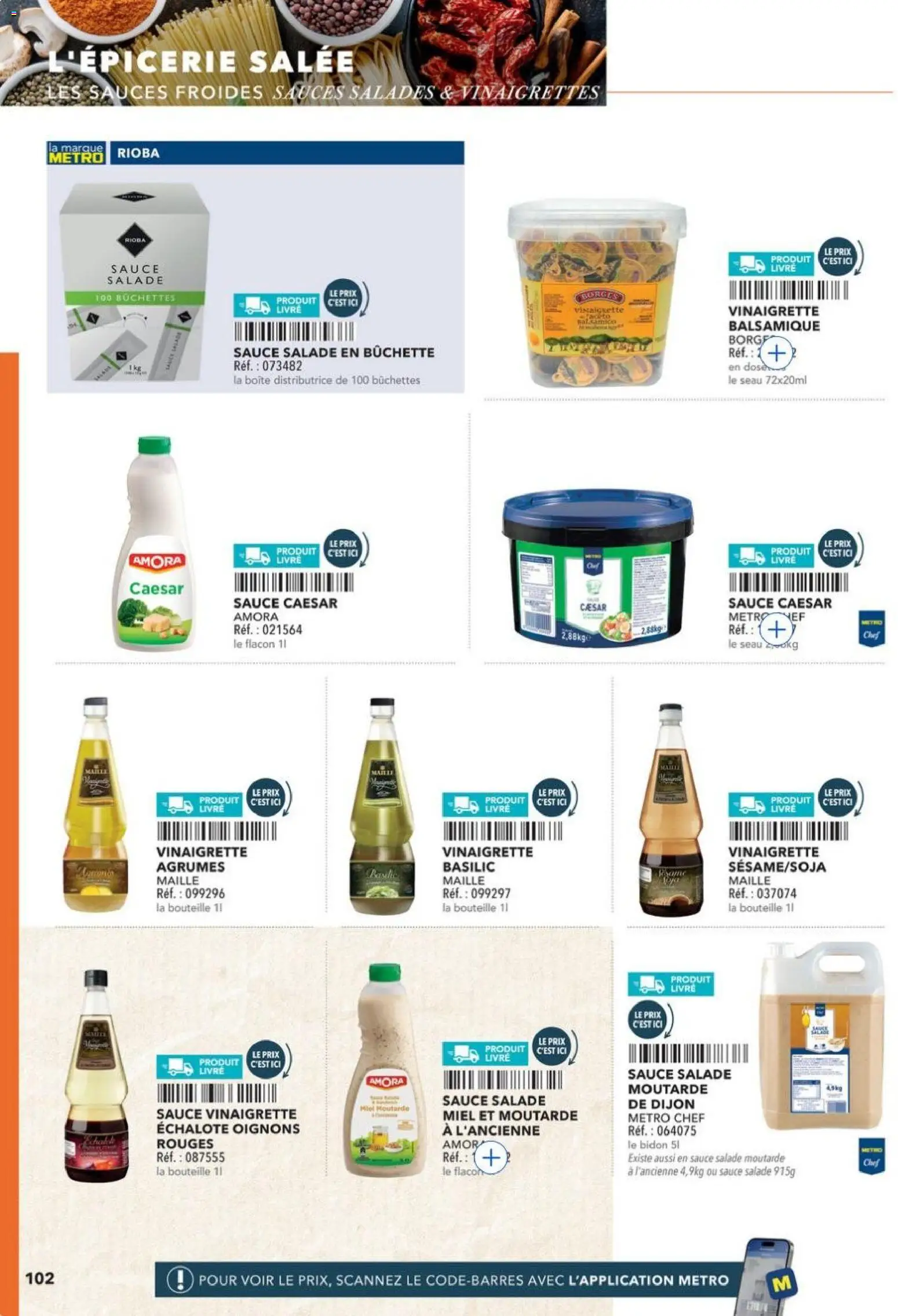 {H1} | Page: 102 | Produits: Échalote, Sauce salade, Moutarde, Oignons