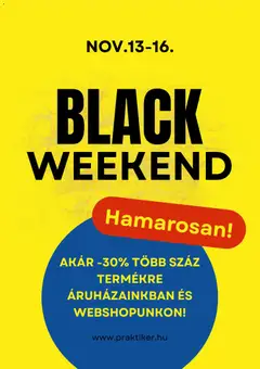 Praktiker Black Friday értesítés - amely érvényes a következő dátumtól: 03.11.2025