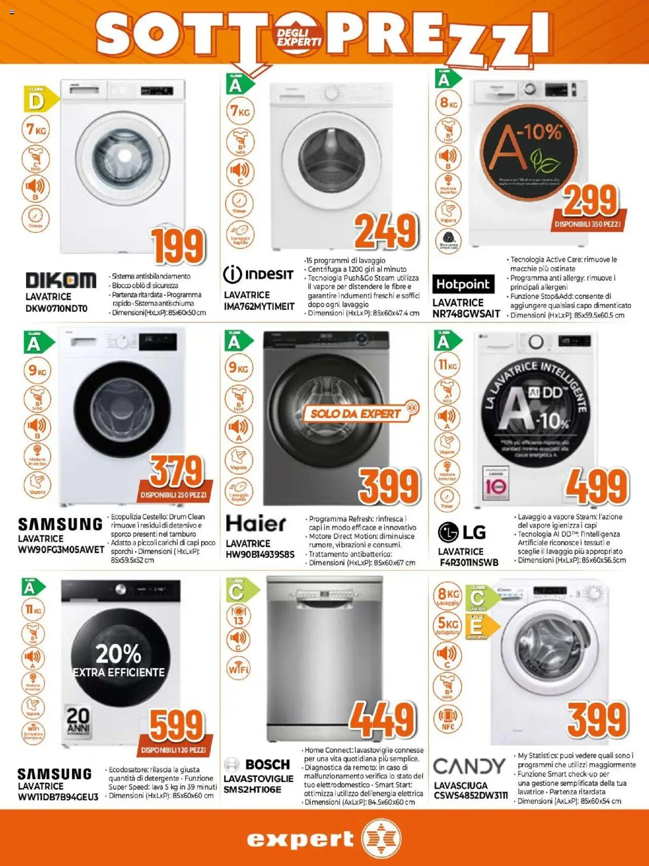 Volantino Expert del 02.10.2025 | Pagina: 21 | Prodotti: Lavasciuga, Centrifuga, Lavastoviglie, Samsung