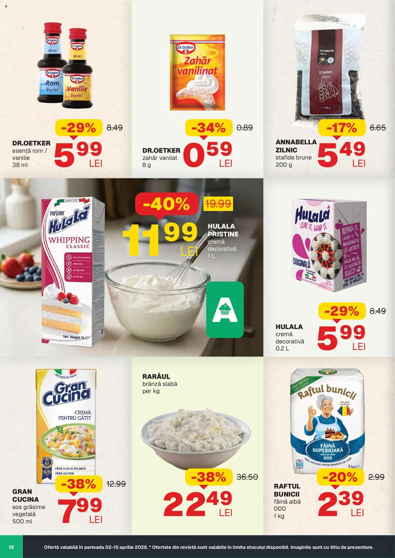 Noul catalog Annabella – valabil de la 02.04.2026 | Pagină: 12 | Produse: Făină, Rom, Stafide, Zahăr