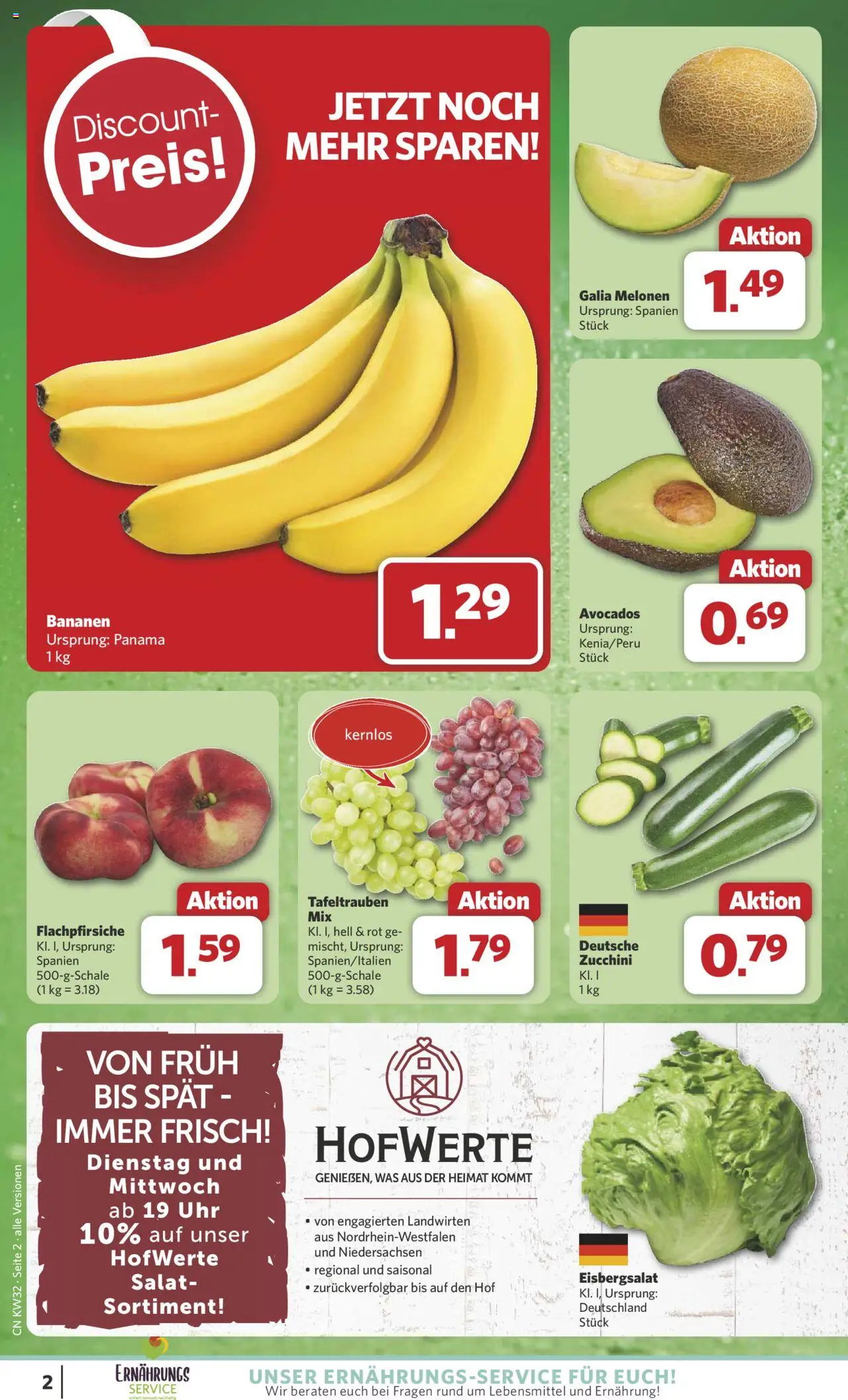 Combi Prospekt 	 - gültig ab dem 03.08.2025 | Seite: 2 | Produkte: Bananen, Eisbergsalat, Salat, Uhr