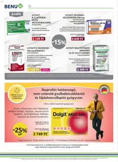 BENU Gyógyszertárak akciós újság - amely érvényes a következő dátumtól: 01.04.2026 | Oldal: 22