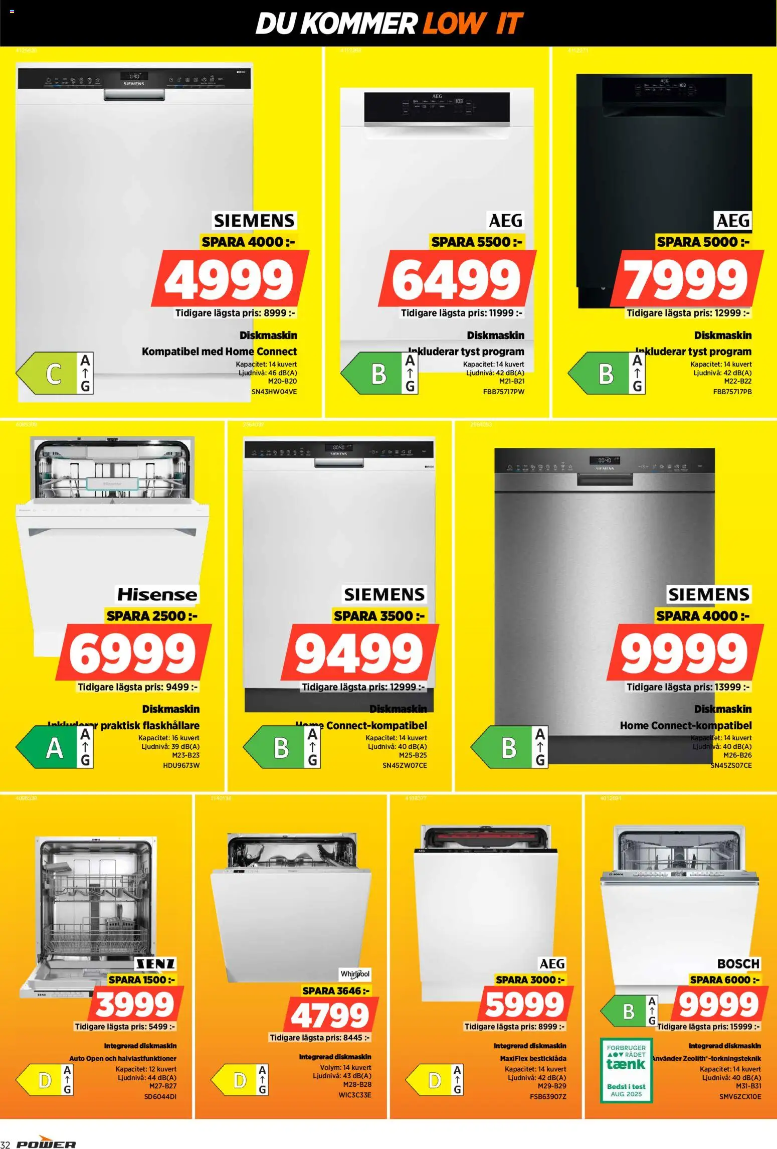 Power reklamblad aktuell från 02.02.2026 | Sida: 32 | Produkter: Diskmaskin, Kuvert