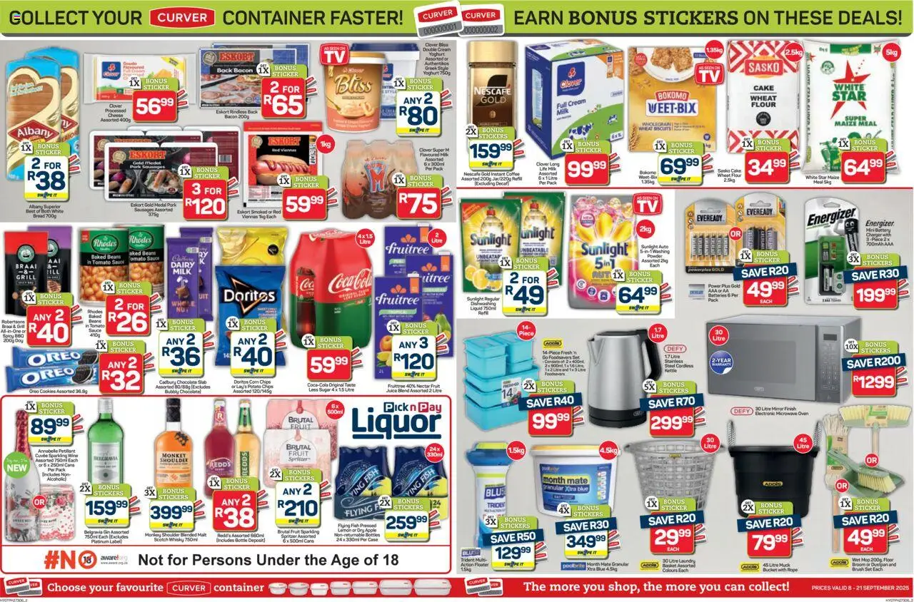 New Pick n Pay catalogue – valid from 08.09.2025 | Page: 2 | Products: Grill, Battery, Bread, Wine