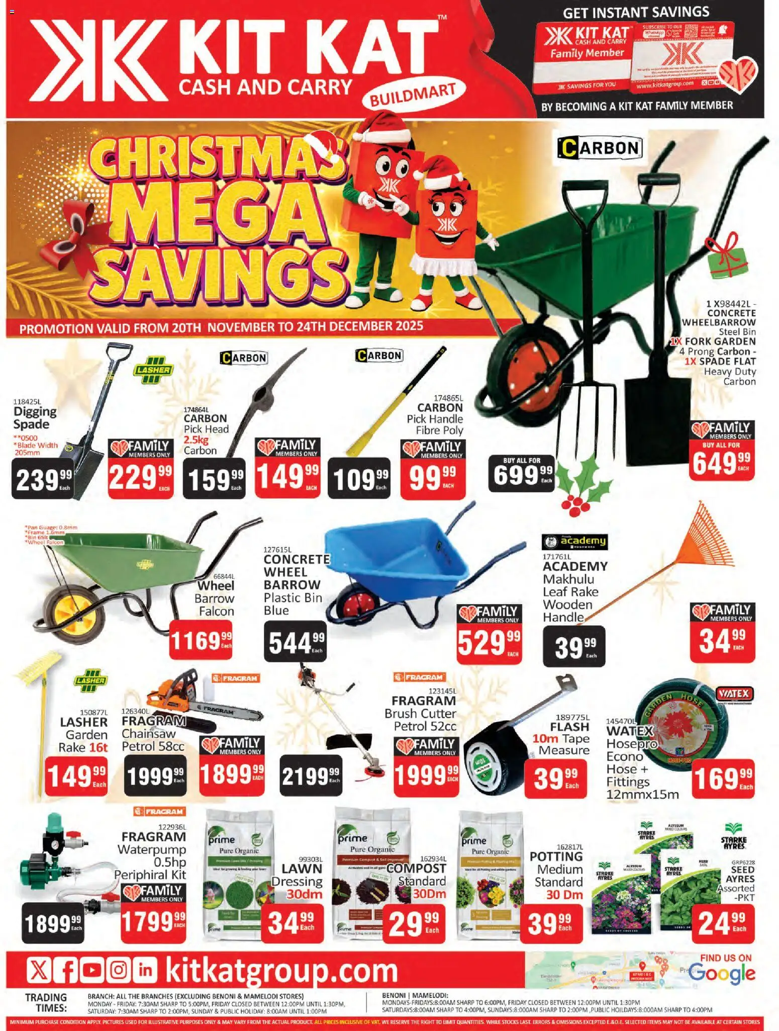 New KIT KAT Cash & Carry catalogue – valid from 20.11.2025 | Page: 1 | Products: Cutter, Chainsaw, Spade, Tape