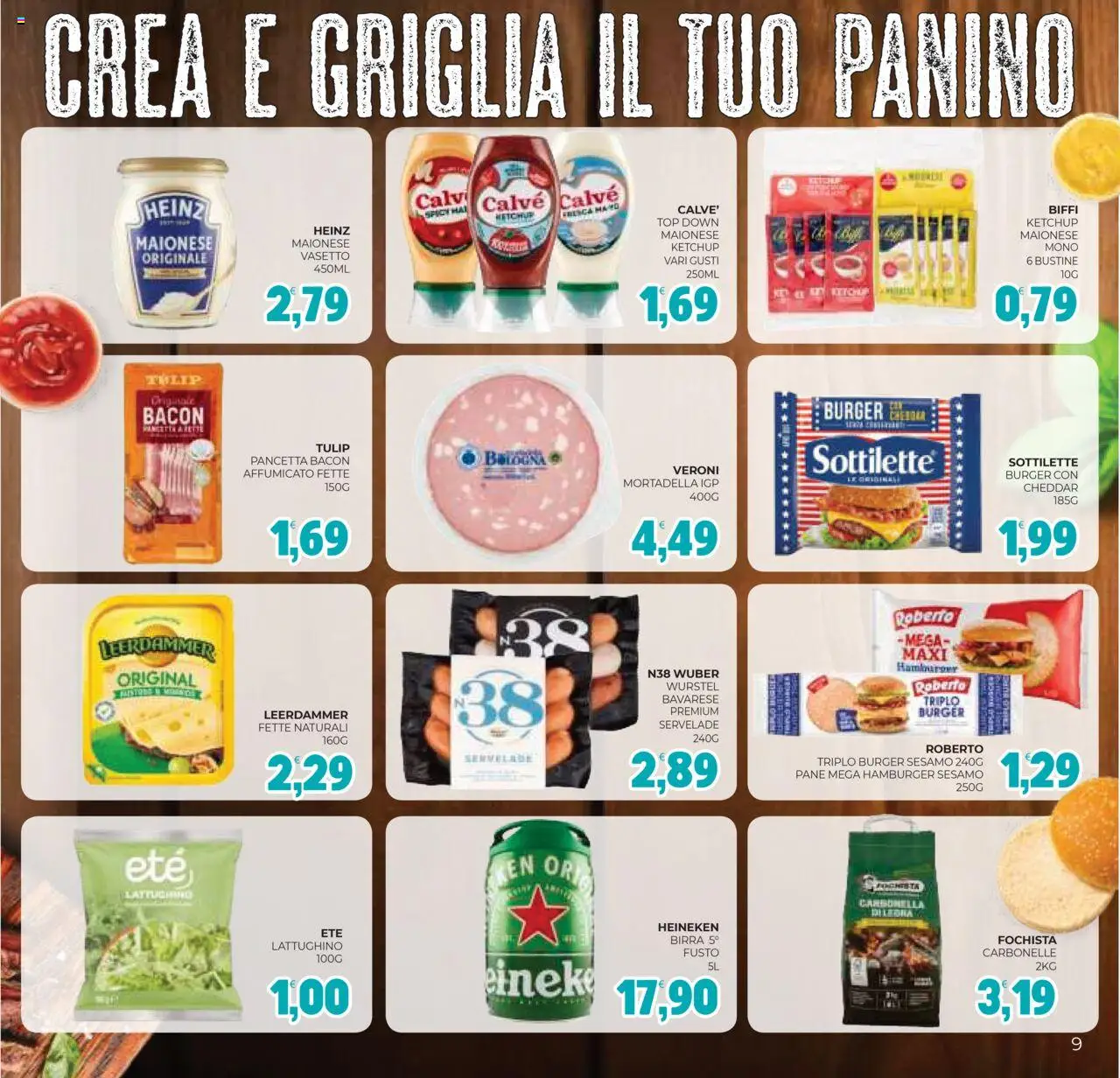 Volantino Eté del 05.08.2025 | Pagina: 9 | Prodotti: Pane, Birra, Pancetta, Hamburger