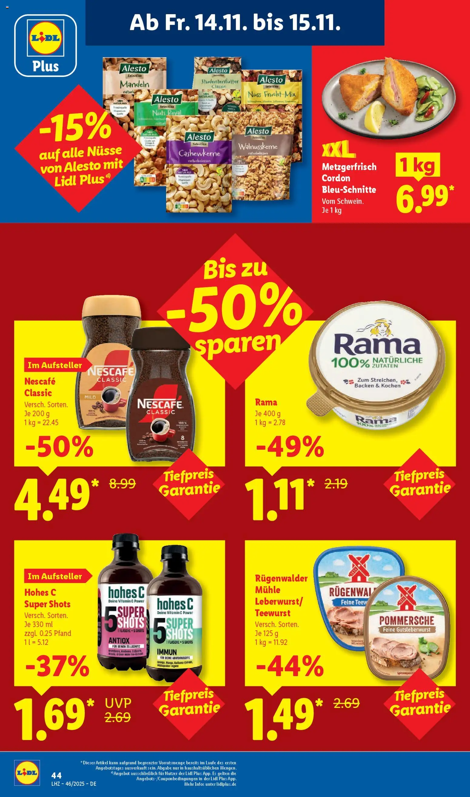 Lidl Prospekt Gladenbach – gültig ab 10.11.2025 | Seite: 64 | Produkte: Rama, Mandeln, Nescafe classic, Nüsse