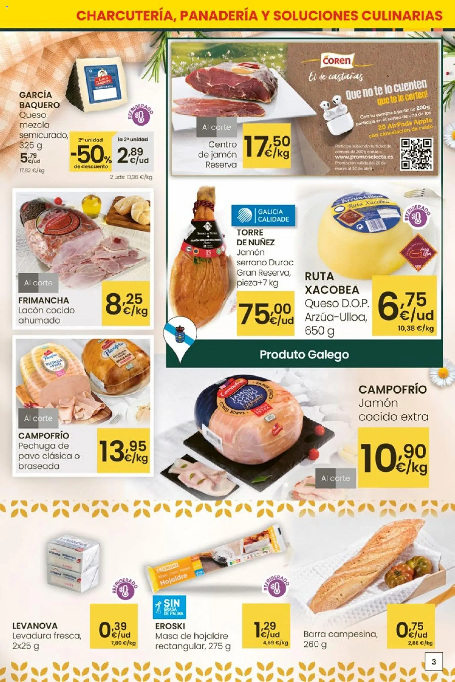 Eroski Aliprox  │ válido desde el 16.04.2026 | Página: 3 | Productos: Queso, Té, Marco, Panadería