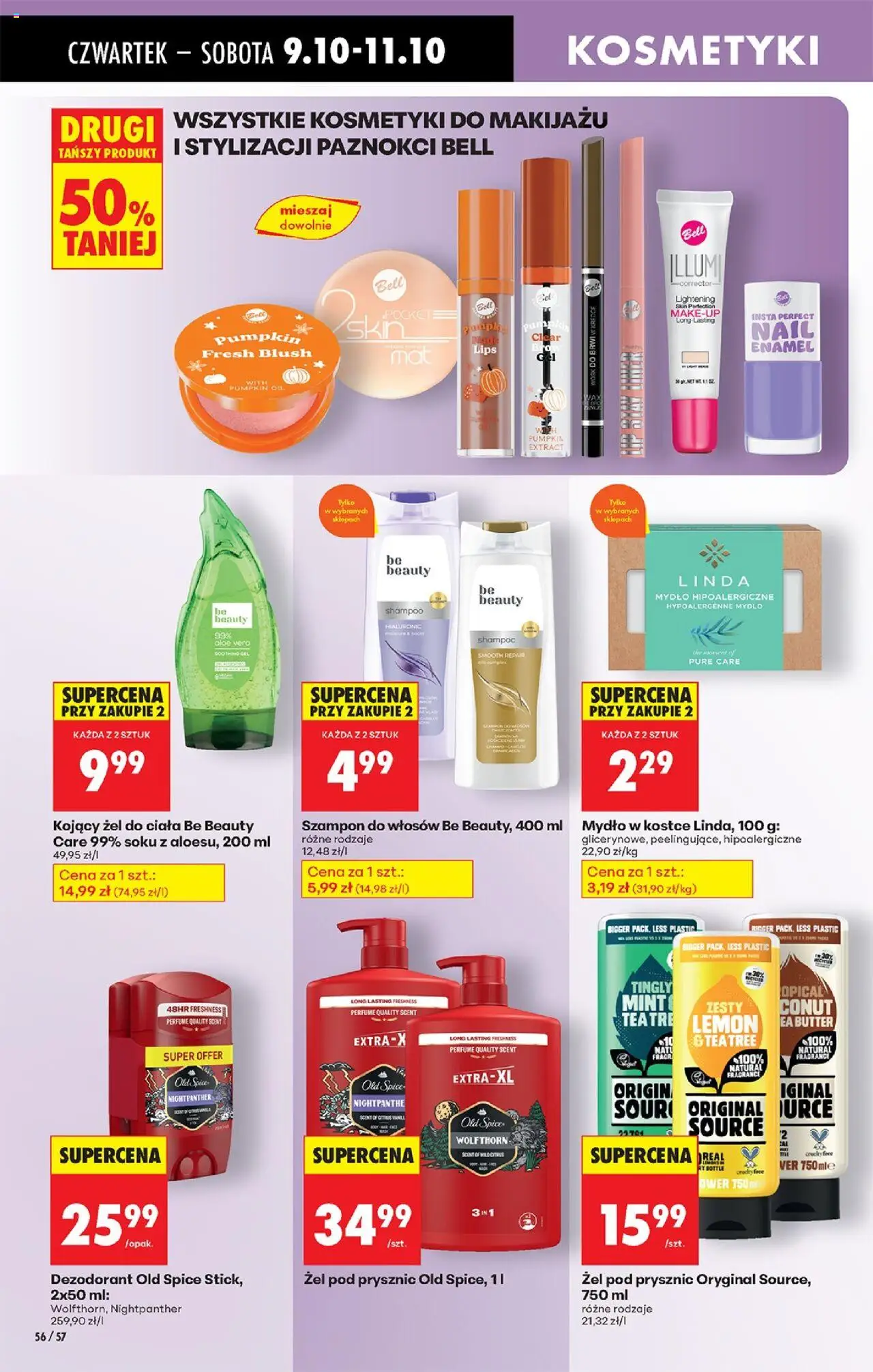Biedronka gazetka - Oferta w tym tygodniu od 09.10.2025 | Strona: 70 | Produkty: Be beauty, Mydło, Żel pod prysznic, Old spice