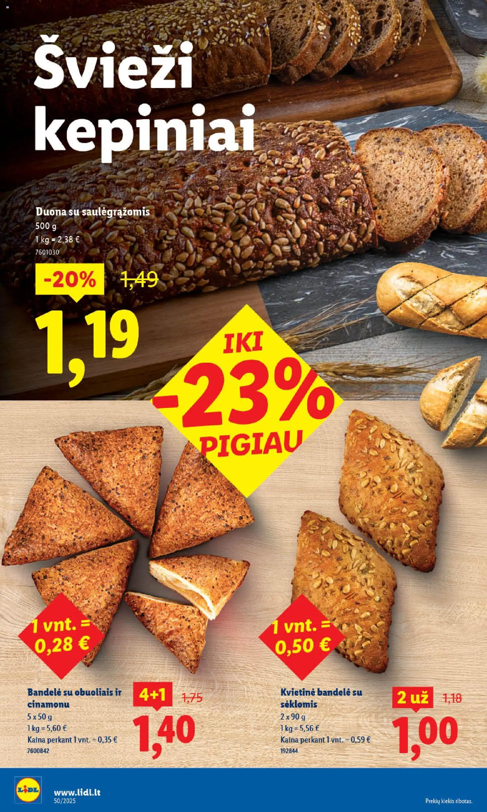 LIDL akcijos nuo 08.12.2025 | Puslapis: 6 | Prekių: Bandelė, Duona