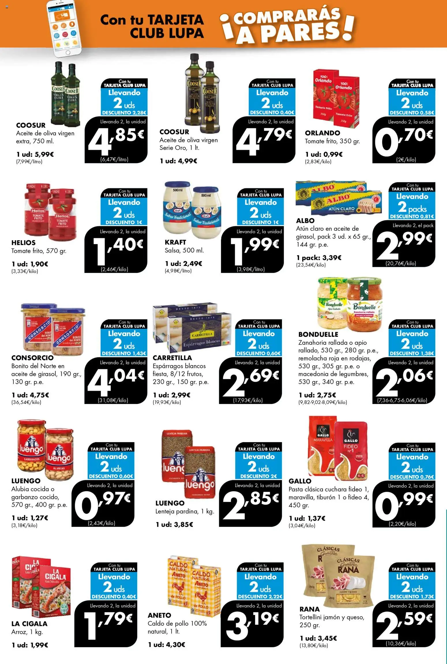 Lupa Supermercados folleto │ válido desde el 08.01.2026 | Página: 4 | Productos: Aceite, Jamón, Pasta, Atún claro