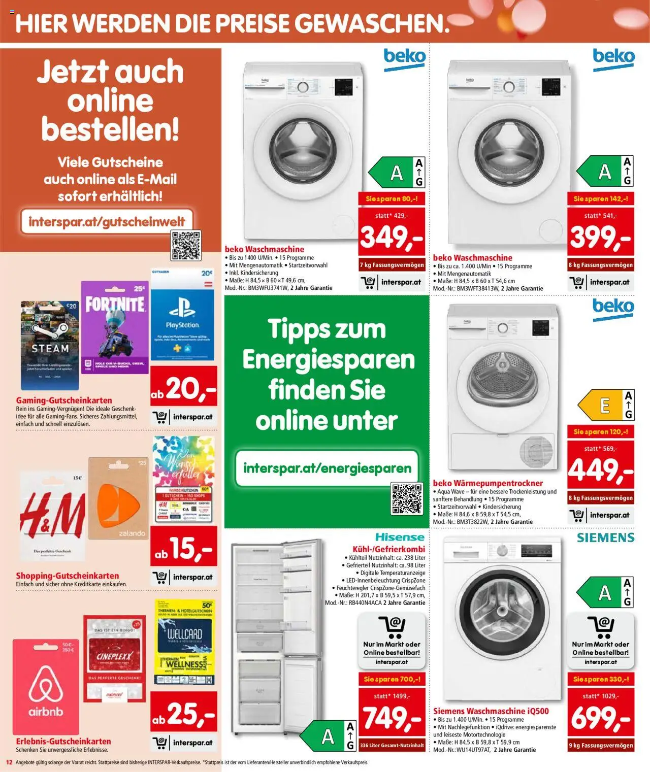 Interspar Flugblatt - Kärnten gültig ab 24.07.2025 | Seite: 12 | Produkte: Playstation, Waschmaschine