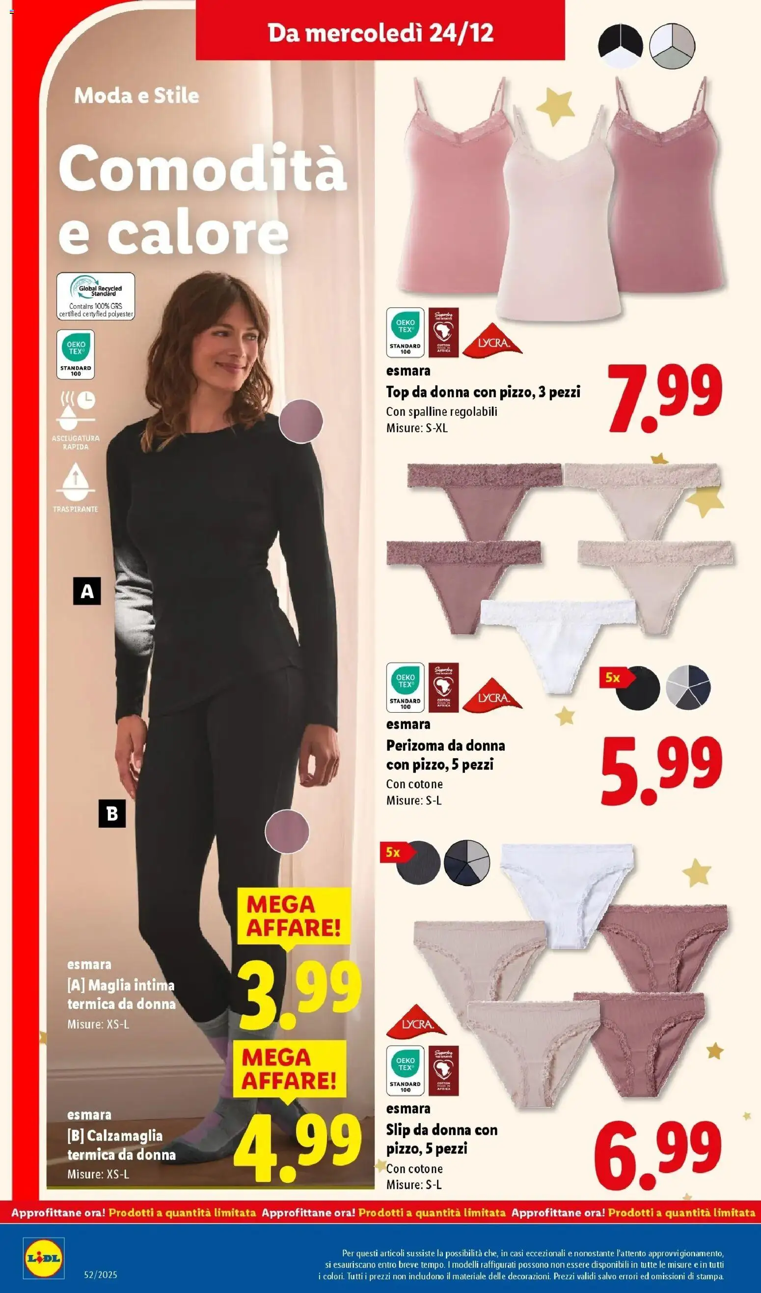 LIDL volantino della prossima settimana dal ﻿20/12/2025﻿ 📣 | Pagina: 46 | Prodotti: Slip, Top, Calzamaglia