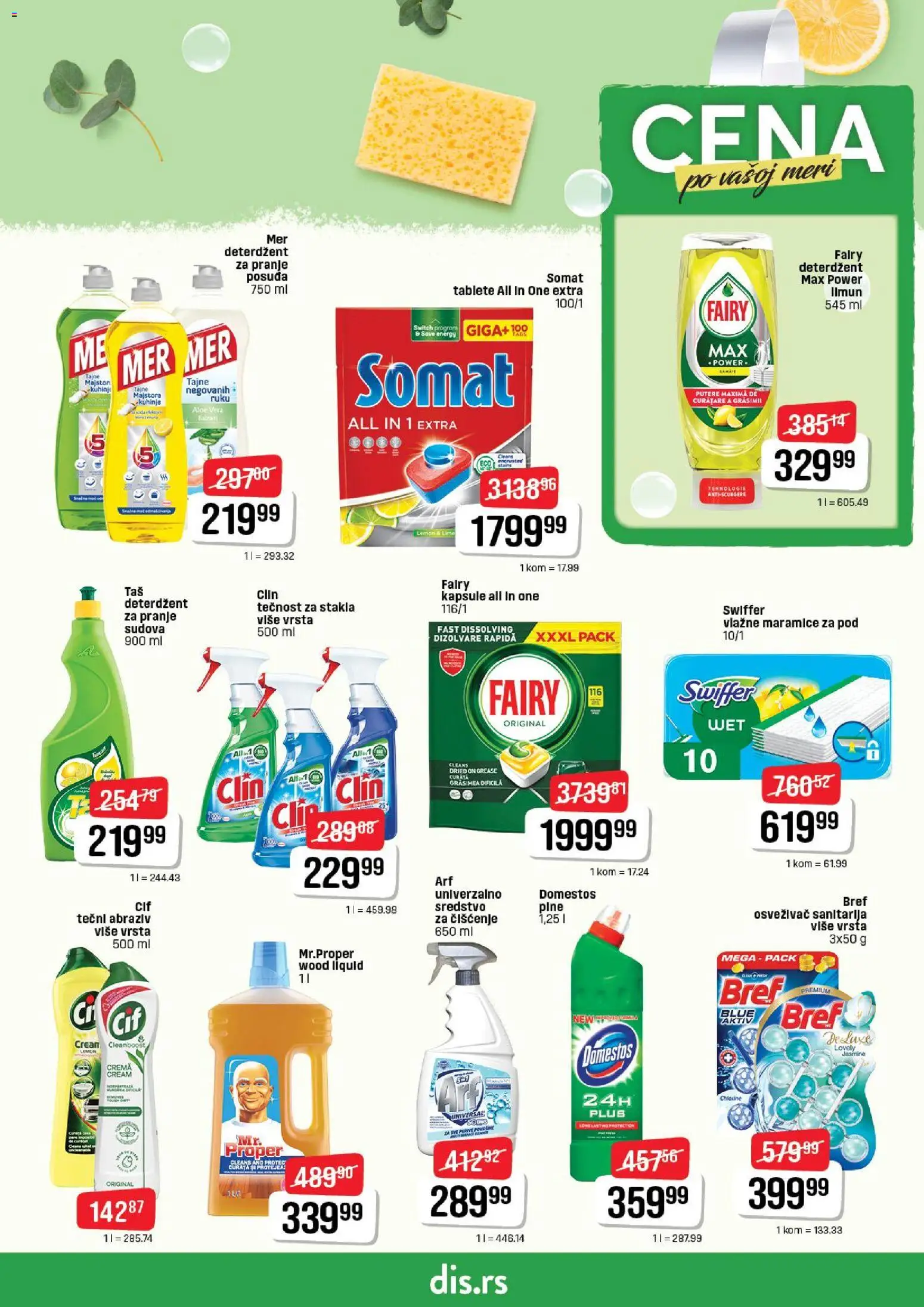 DIS katalog - važi od 12.02.2026 | Strana: 19 | Proizvode: Bref, Somat, Kuhinja, Vlažne maramice