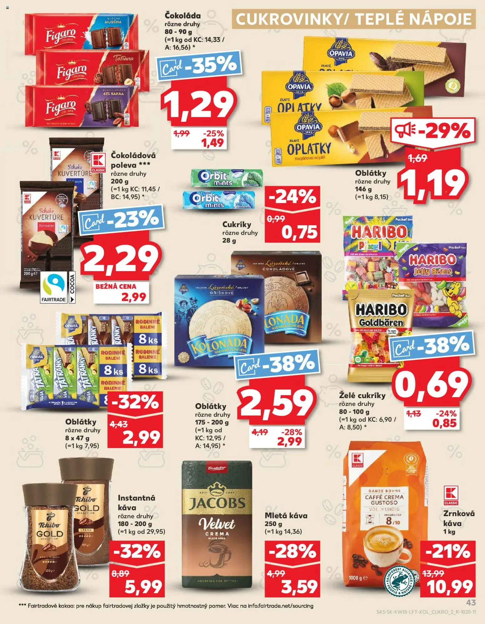 Nové Kaufland akcie – leták je platný od 30.04.2026 | Strana: 43 | Produkty: Čokoláda, Cukríky, Rama, Kakao
