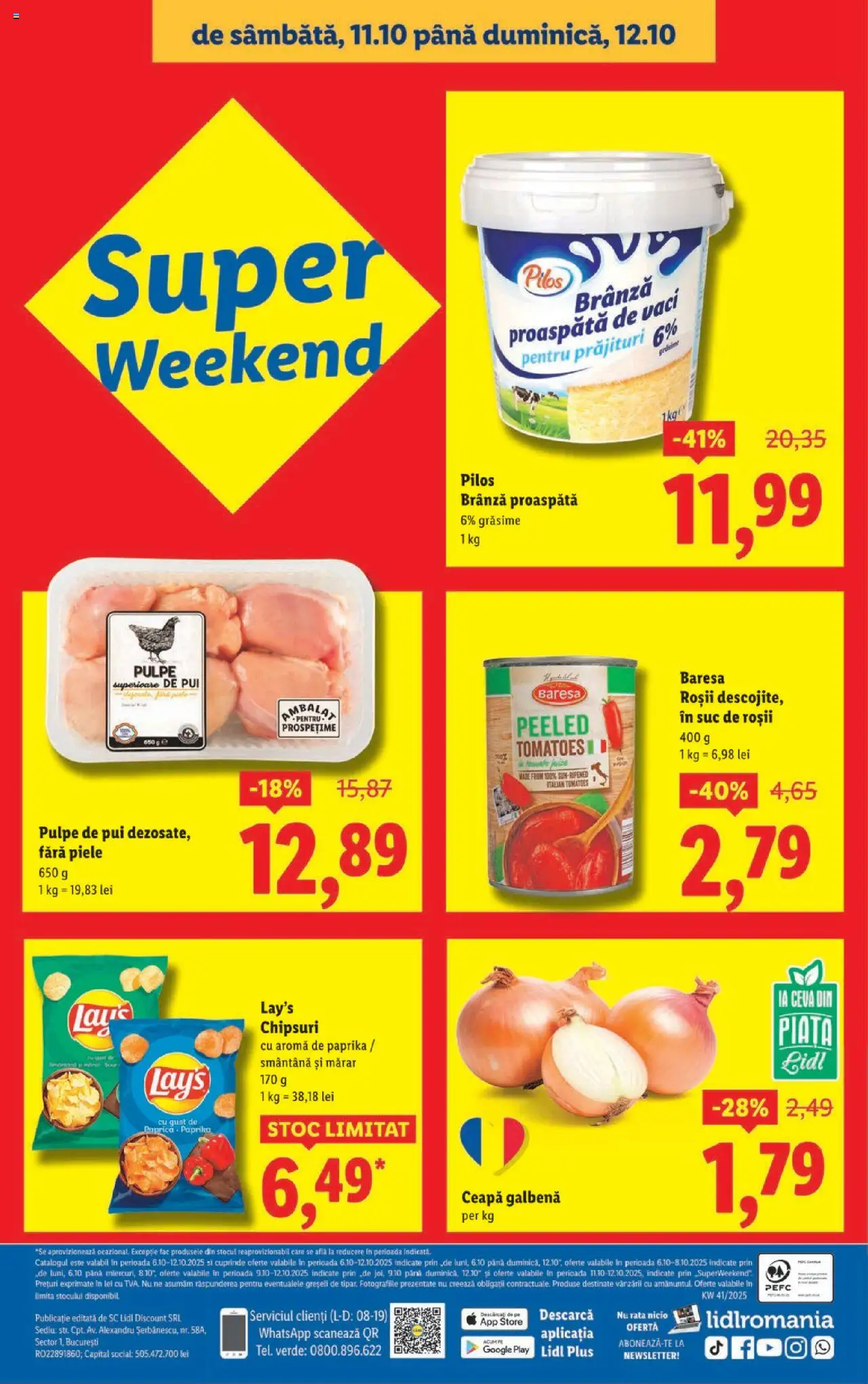 Noul catalog Lidl – valabil de la 06.10.2025 | Pagină: 40 | Produse: Hacıyatmaz Kedi Oyuncağı, Brânză, Roșii, Smântână