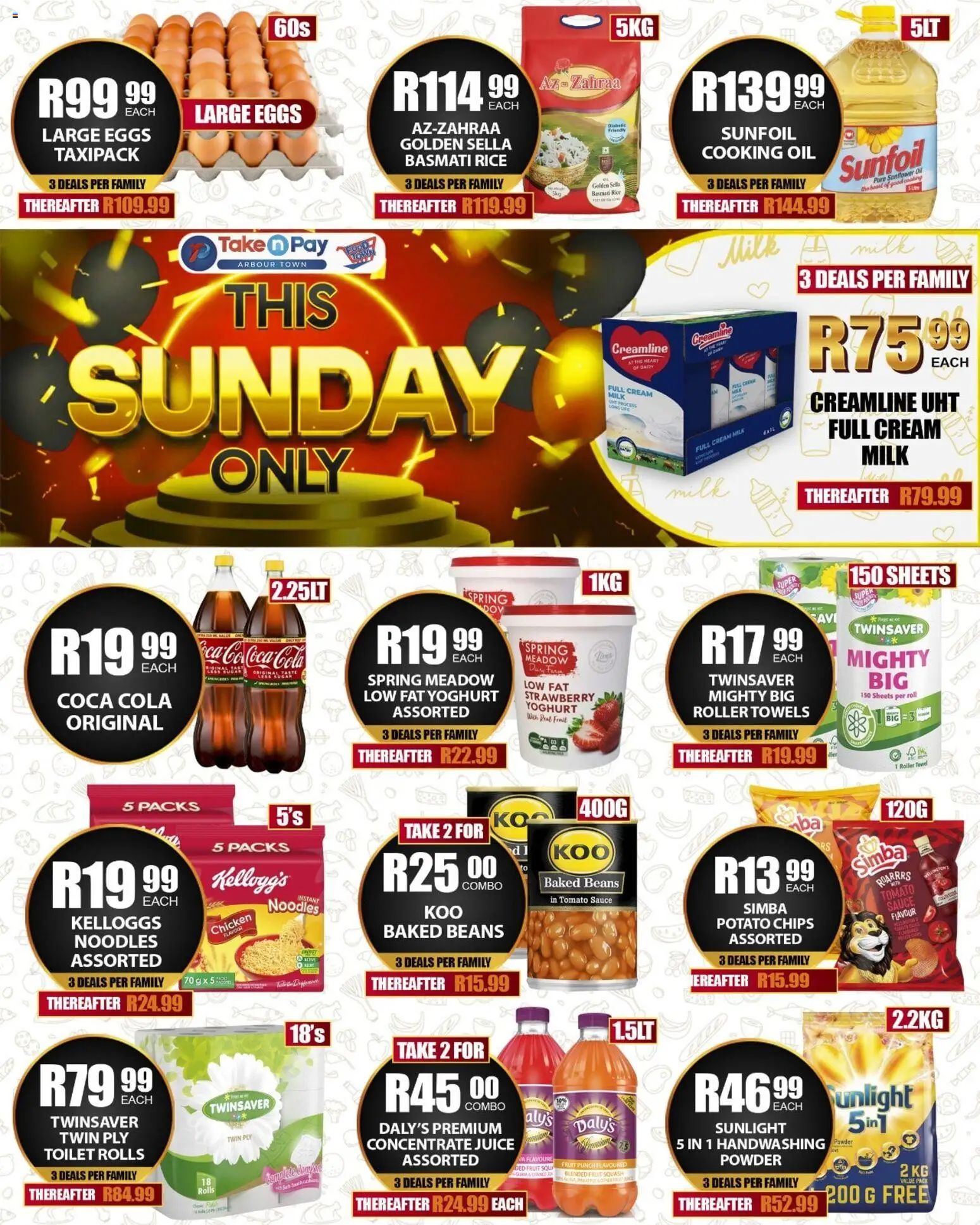 New Take n Pay catalogue – valid from 30.11.2025 | Page: 1 | Products: Yoghurt, Juice, Rice, Cream
