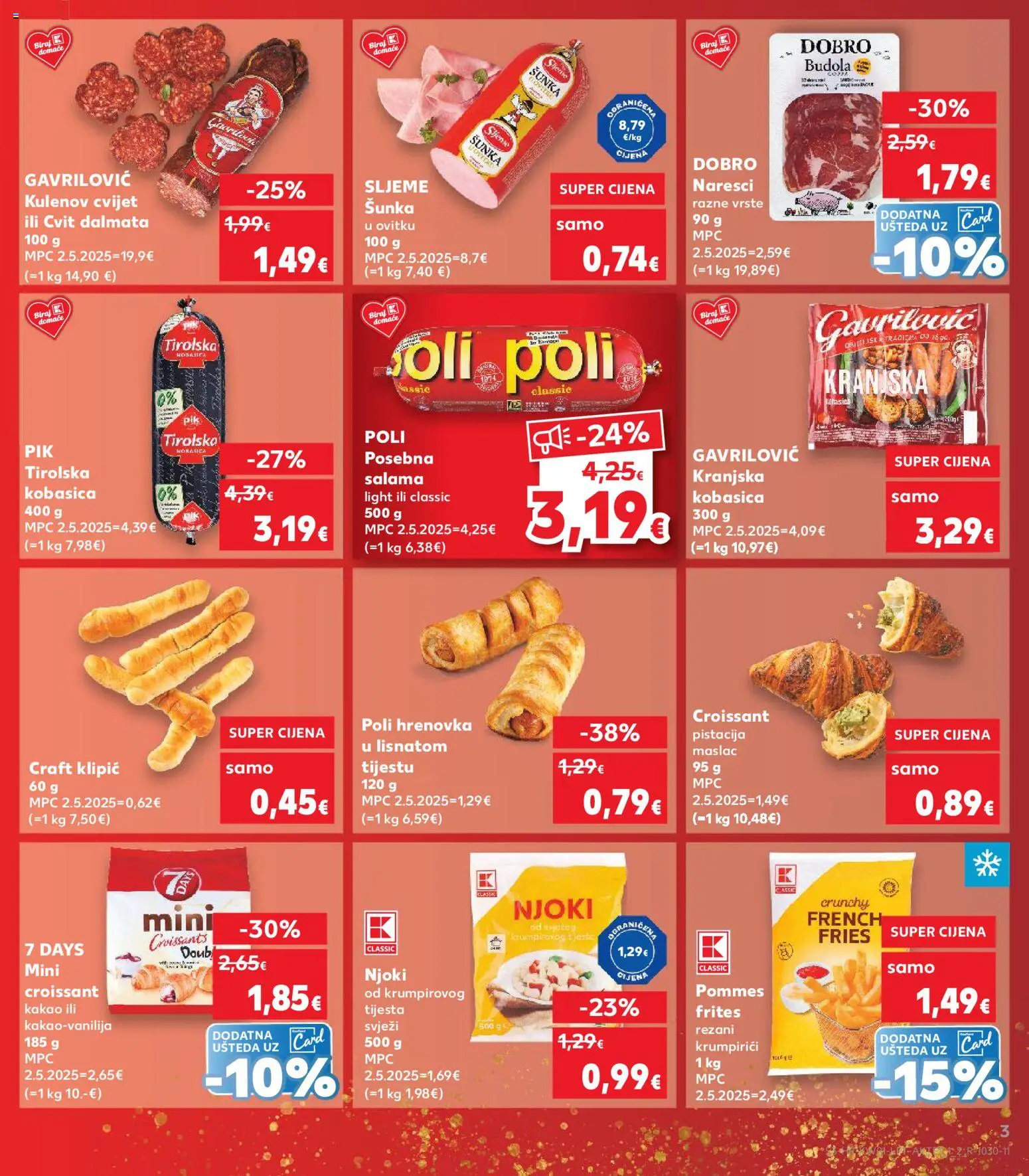 Kaufland katalog | vrijedi od 02.01.2026 | Stranica: 3 | Proizvodi: Maslac, Pommes frites, Njoki, Kakao