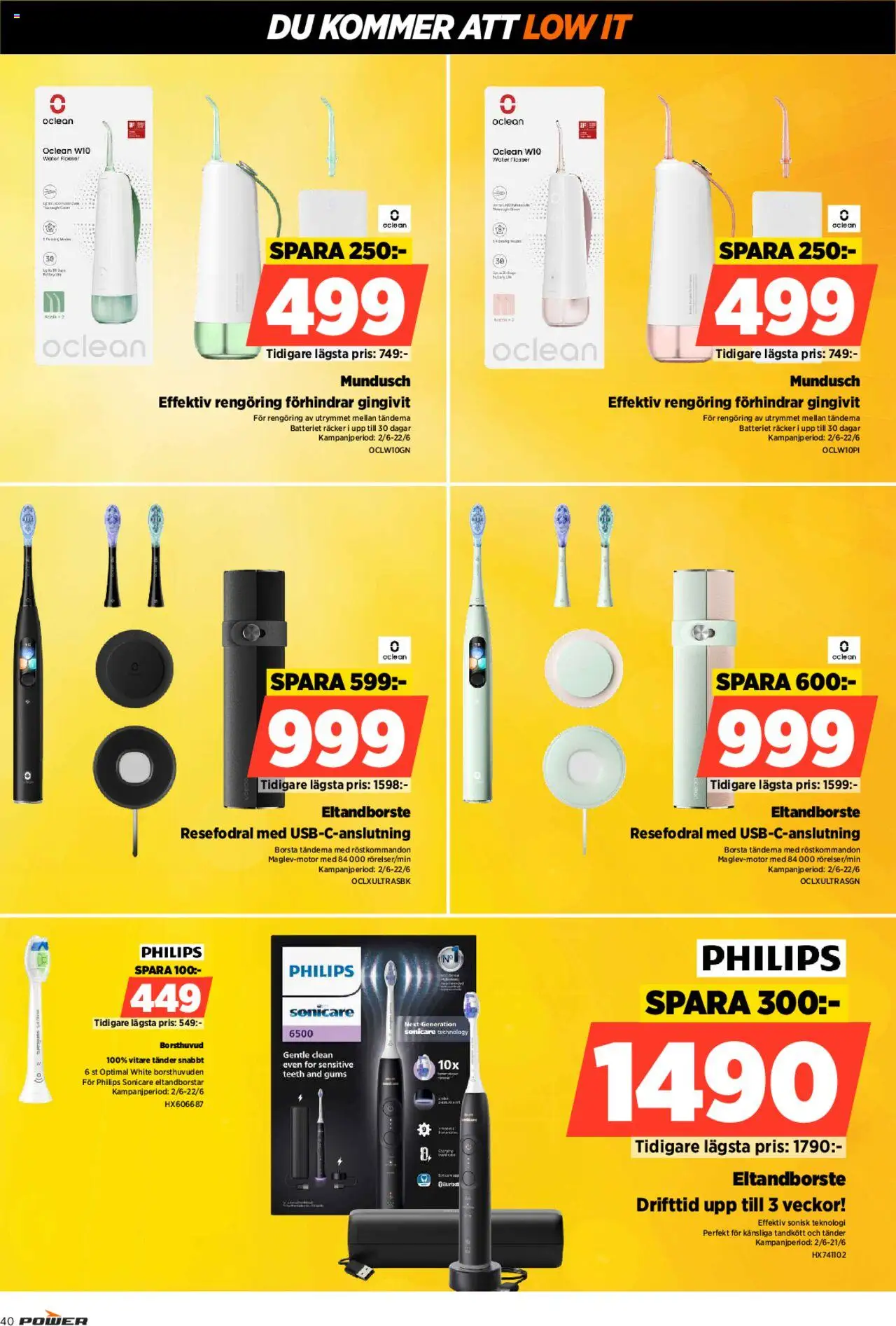 Power reklamblad aktuell från 16.06.2025 | Sida: 40 | Produkter: Eltandborste, Borsta
