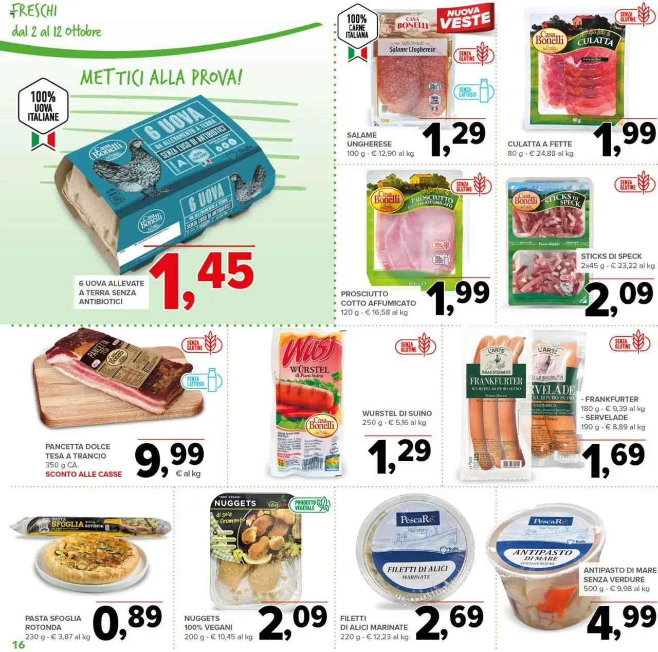 Volantino Todis del 02.10.2025 | Pagina: 16 | Prodotti: Speck, Prosciutto, Wurstel, Terra