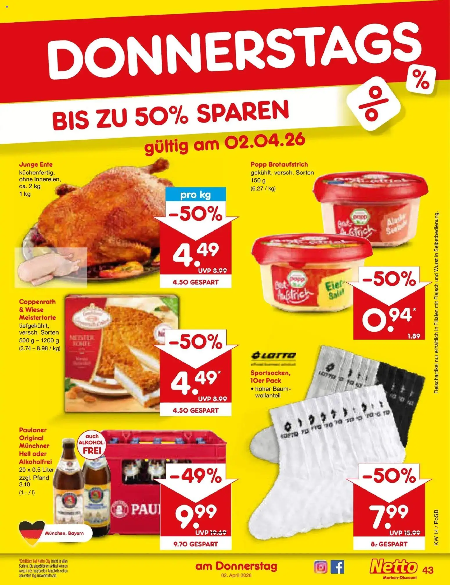 Netto Marken-Discount Prospekt Regensburg	 – gültig ab 29.03.2026 | Seite: 51 | Produkte: Eier, Wurst, Fleisch, Paulaner