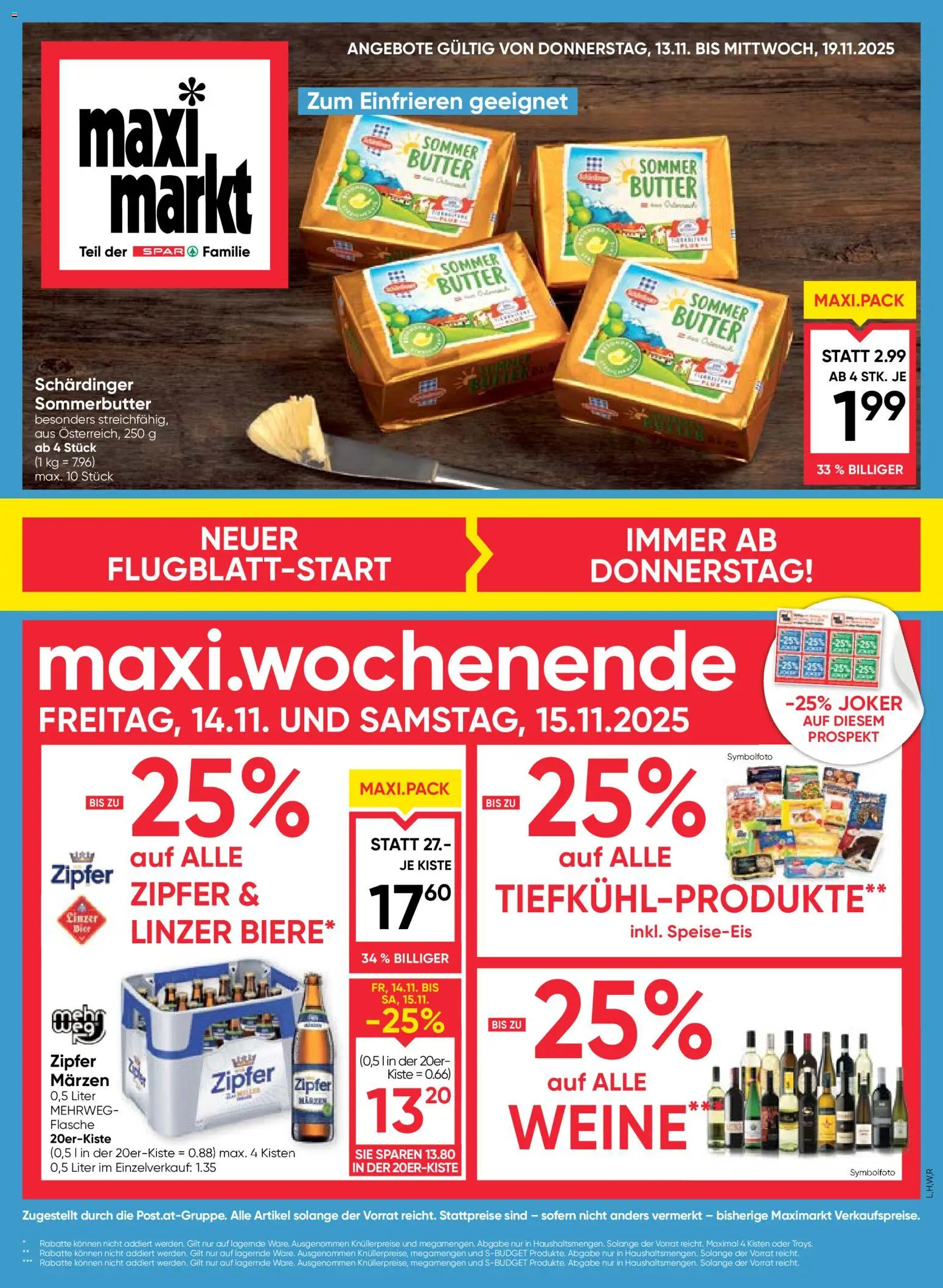 Maximarkt Flugblatt gültig ab 13.11.2025 | Seite: 1 | Produkte: Butter