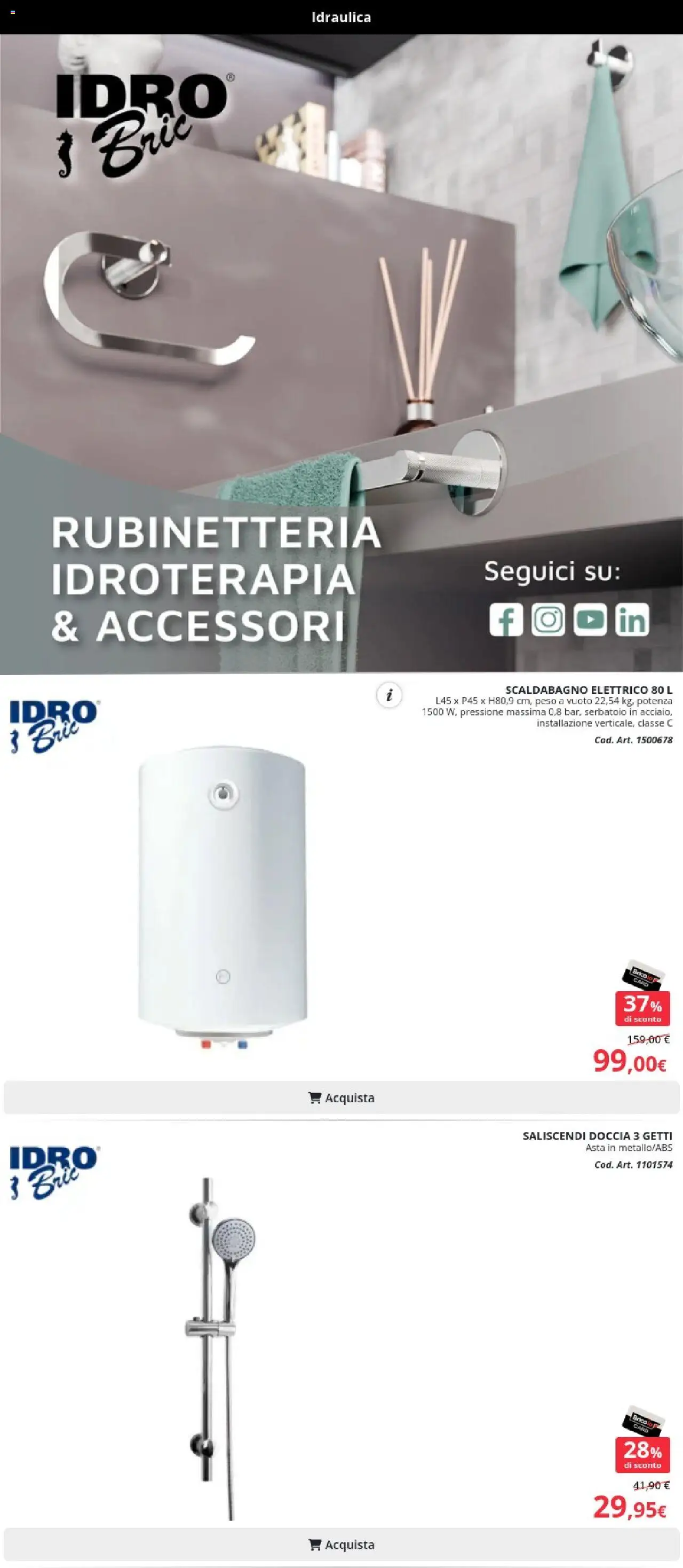 Volantino Brico io del 09.10.2025 | Pagina: 10 | Prodotti: Scaldabagno, Doccia