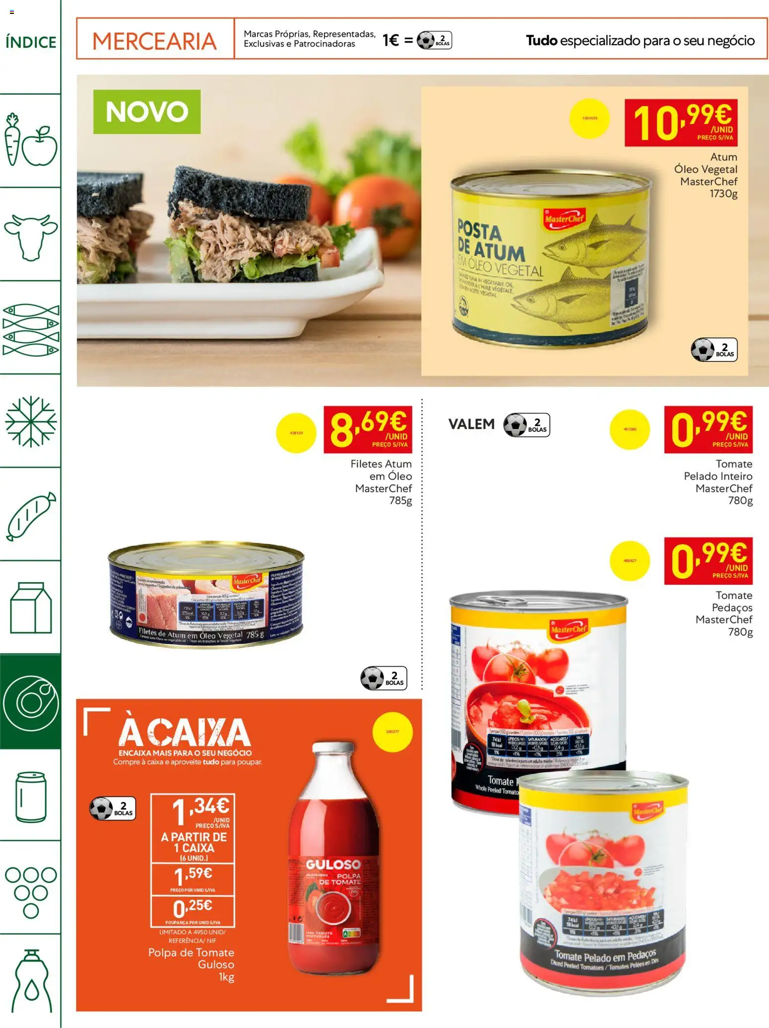 Recheio Horeca Madeira │ válido de 28.04.2026 | Página: 20 | Produtos: Atum, Caixa, Tomates, Tomate