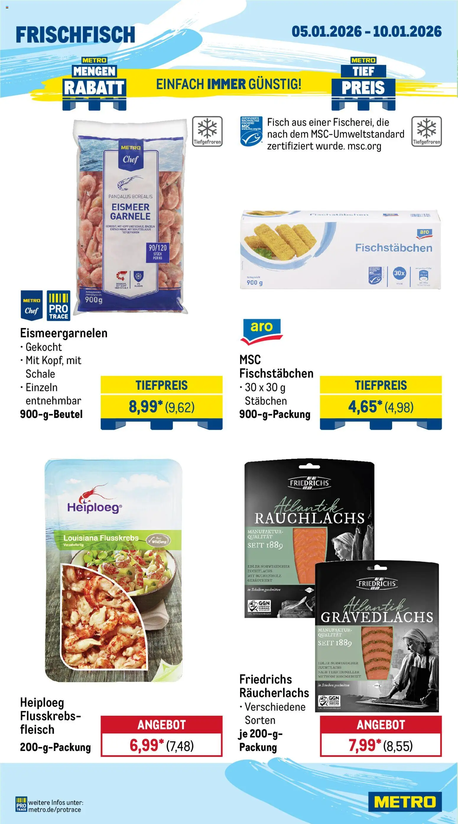 Metro Prospekt 	 – gültig ab 05.01.2026 | Seite: 6 | Produkte: Fisch, Räucherlachs, Fischstabchen, Fleisch