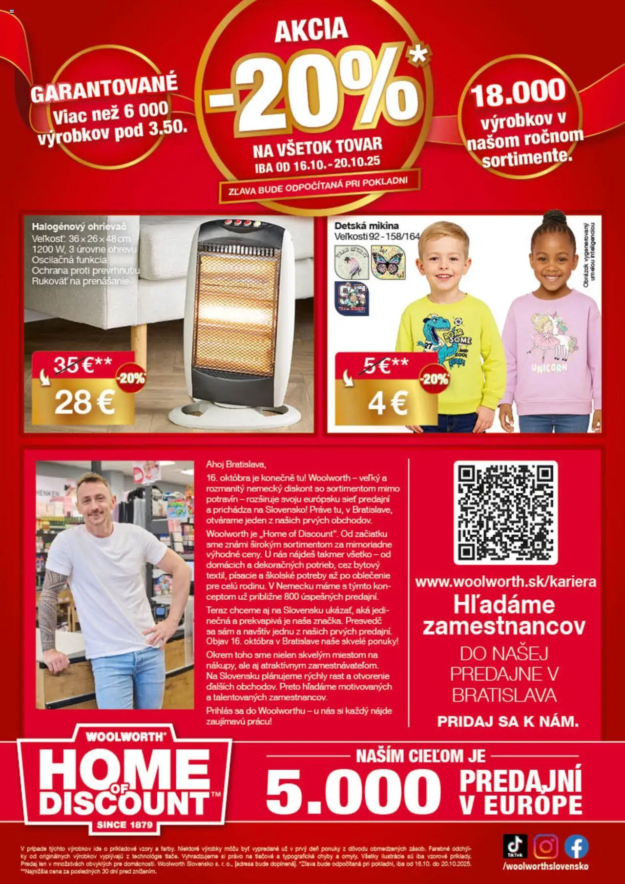 Nové Woolworth akcie – leták je platný od 16.10.2025 | Strana: 12 | Produkty: Ohrievač, Mikina