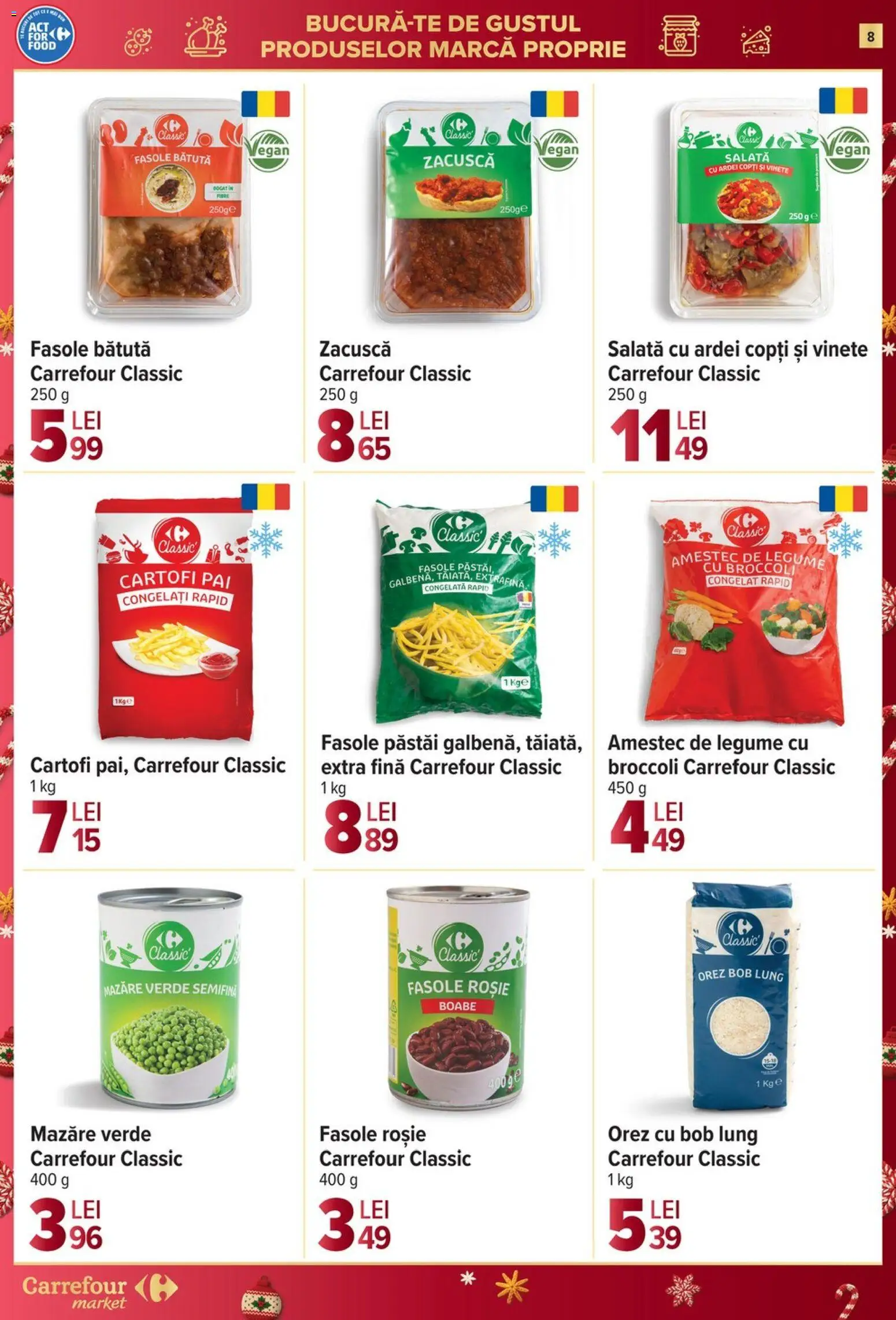 Noul catalog Carrefour – valabil de la 10.12.2025 | Pagină: 8 | Produse: Mazăre, Ardei, Salată, Cartofi