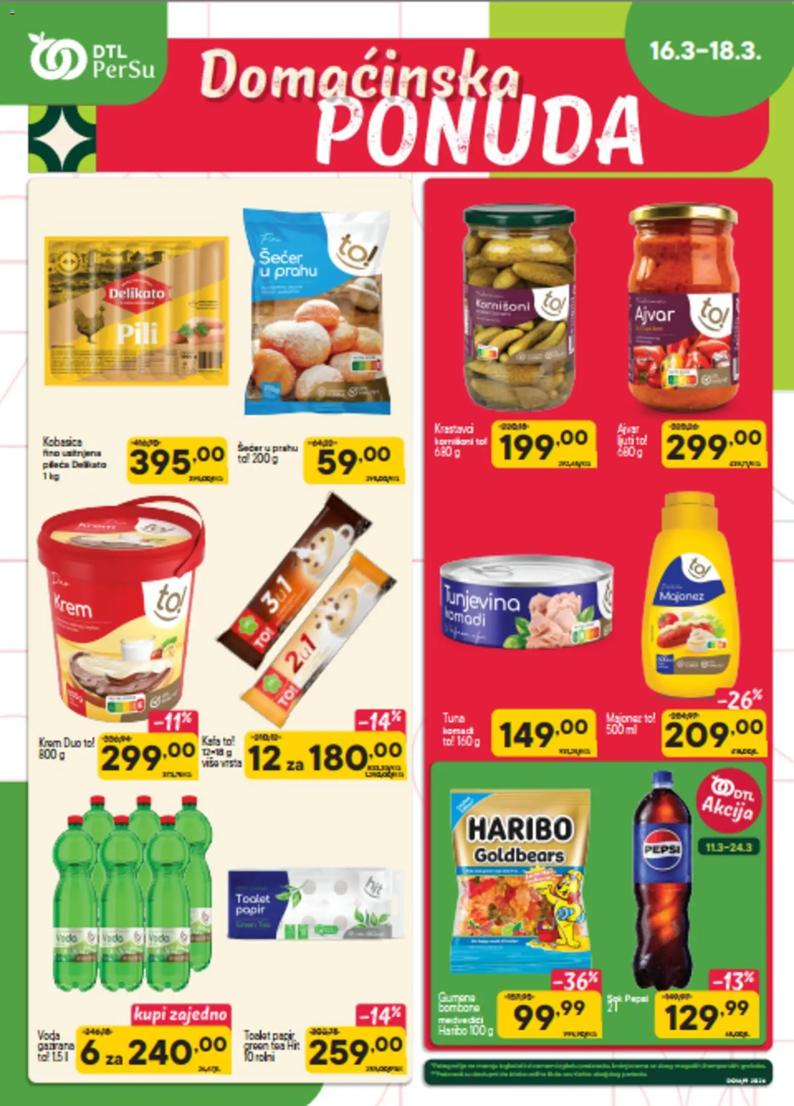 PerSu katalog - važi od 16.03.2026 | Strana: 1 | Proizvode: Ajvar, Šećer, Šećer u prahu, Pepsi