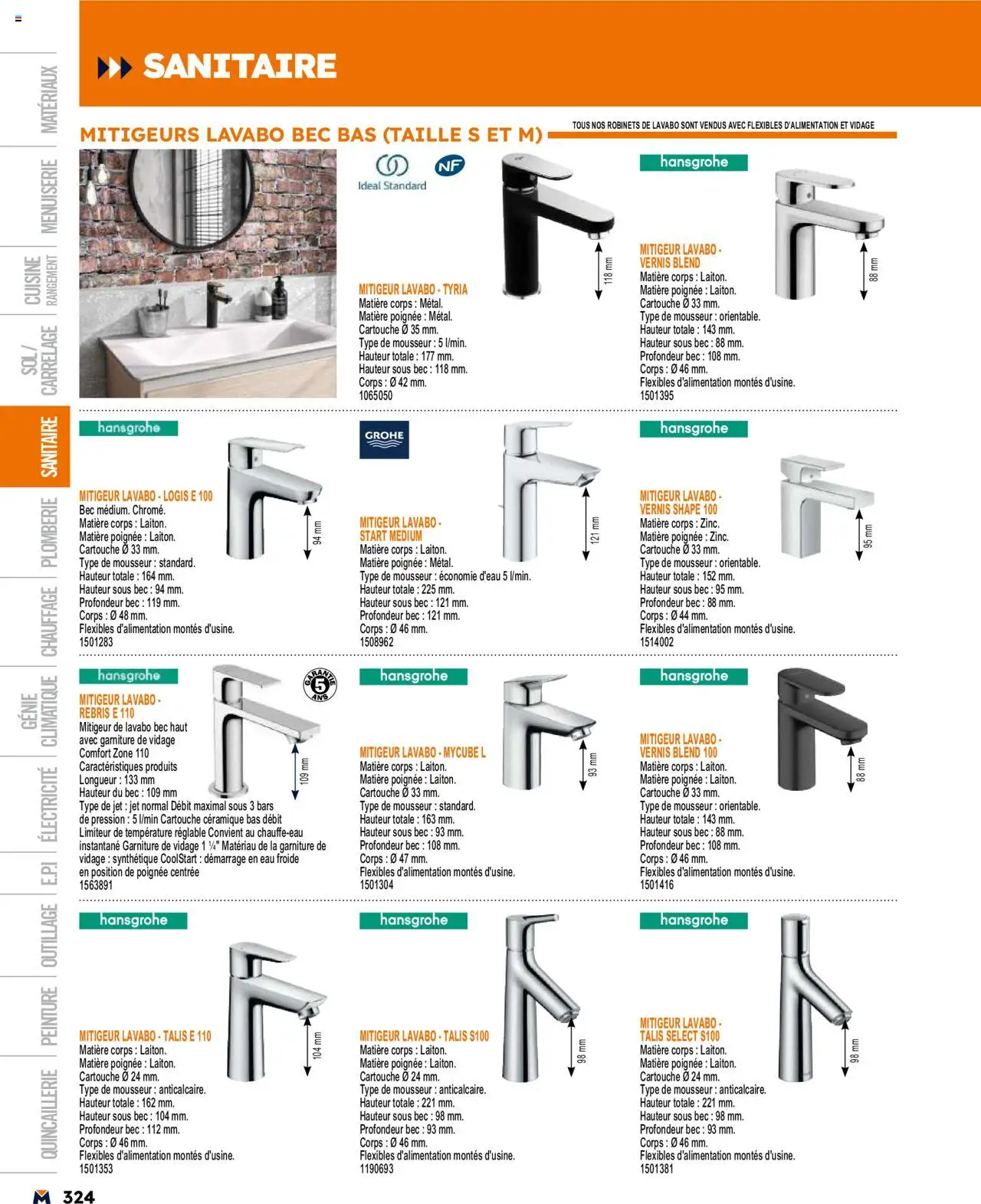  | Page: 324 | Produits: Lavabo, Cartouche
