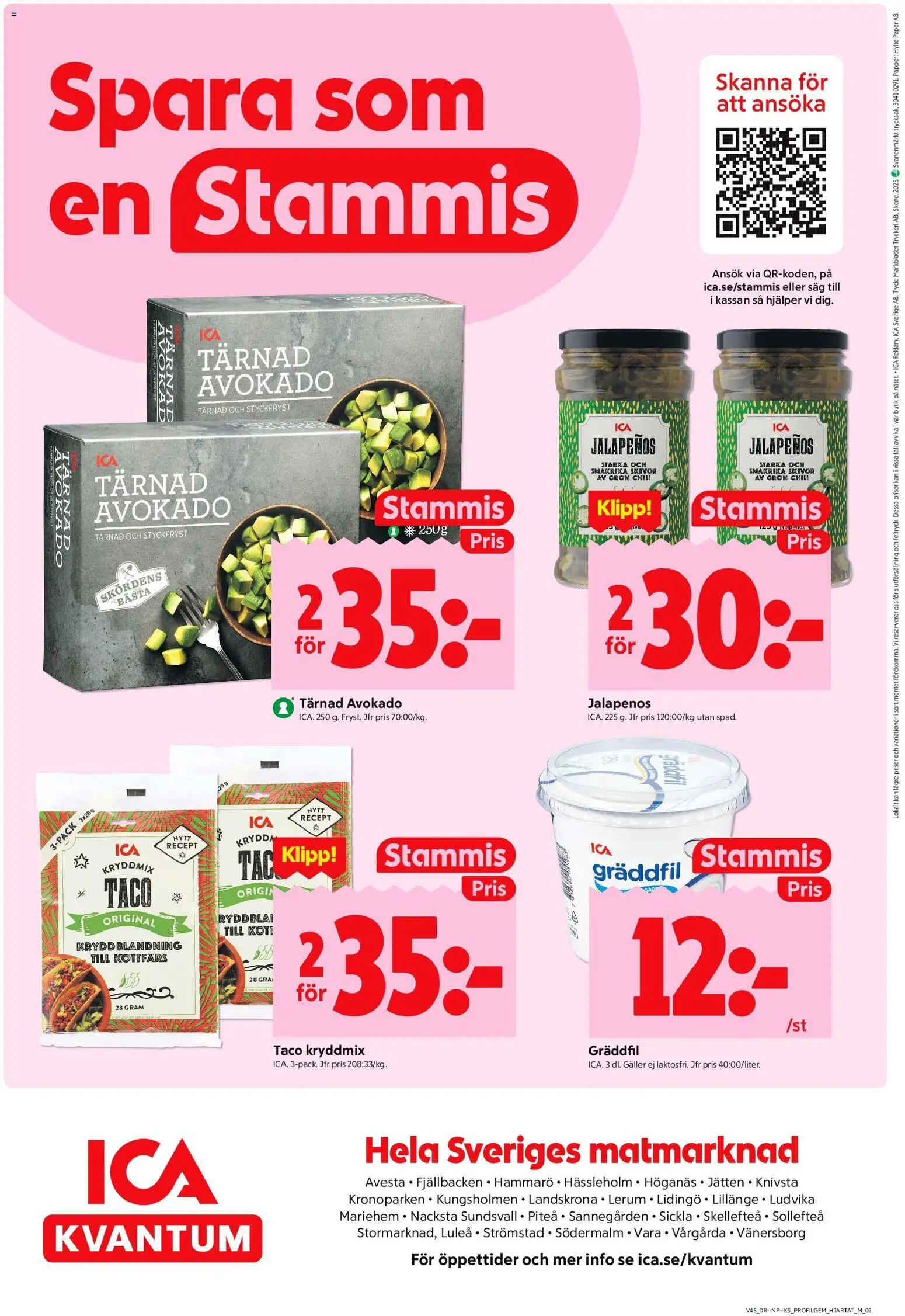 ICA Kvantum reklamblad aktuell från 03.11.2025 | Sida: 12 | Produkter: Såg, Chili, Gräddfil, Papper