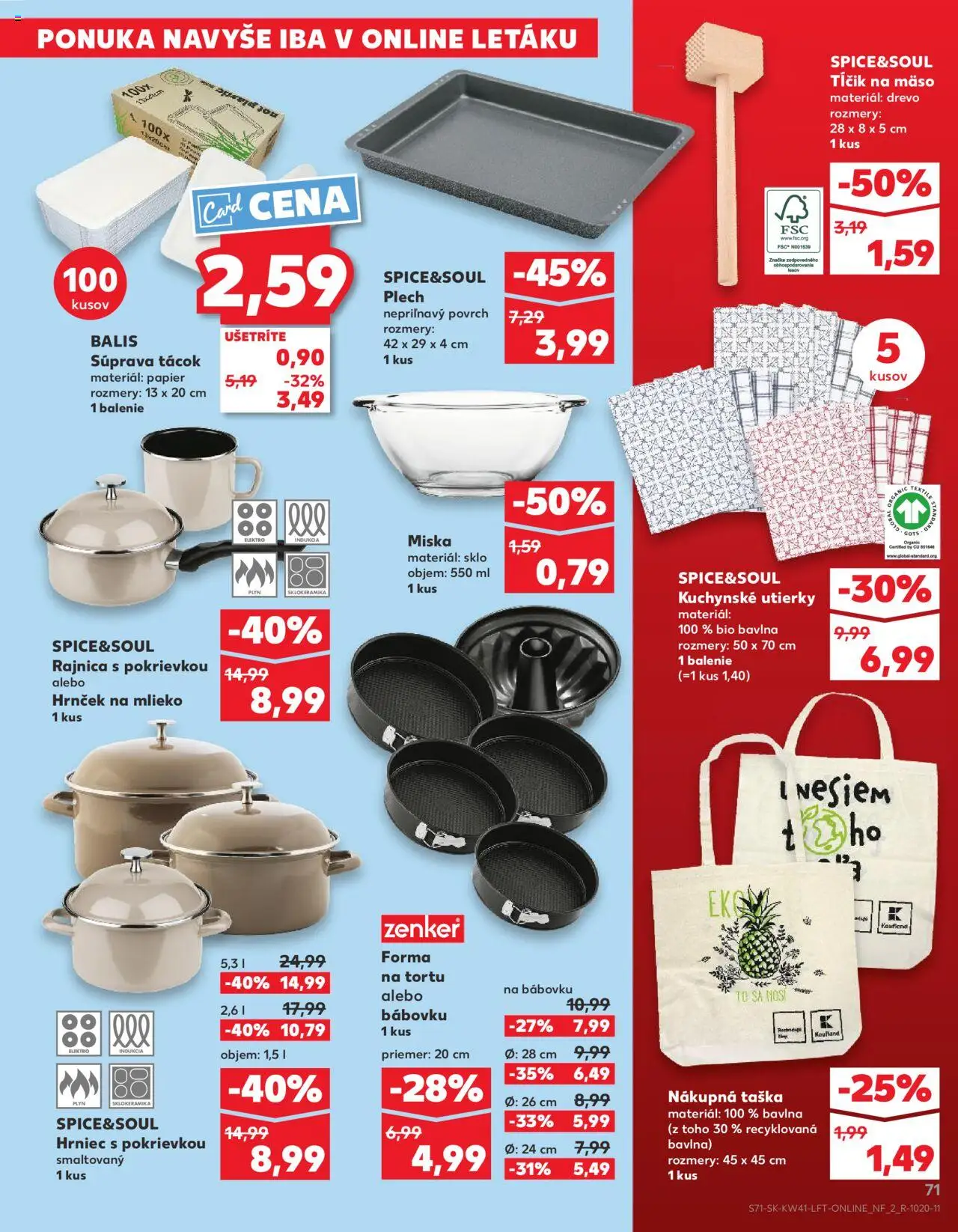 Nové Kaufland akcie – leták je platný od 09.10.2025 | Strana: 71 | Produkty: Indukcia, Mlieko, Taška