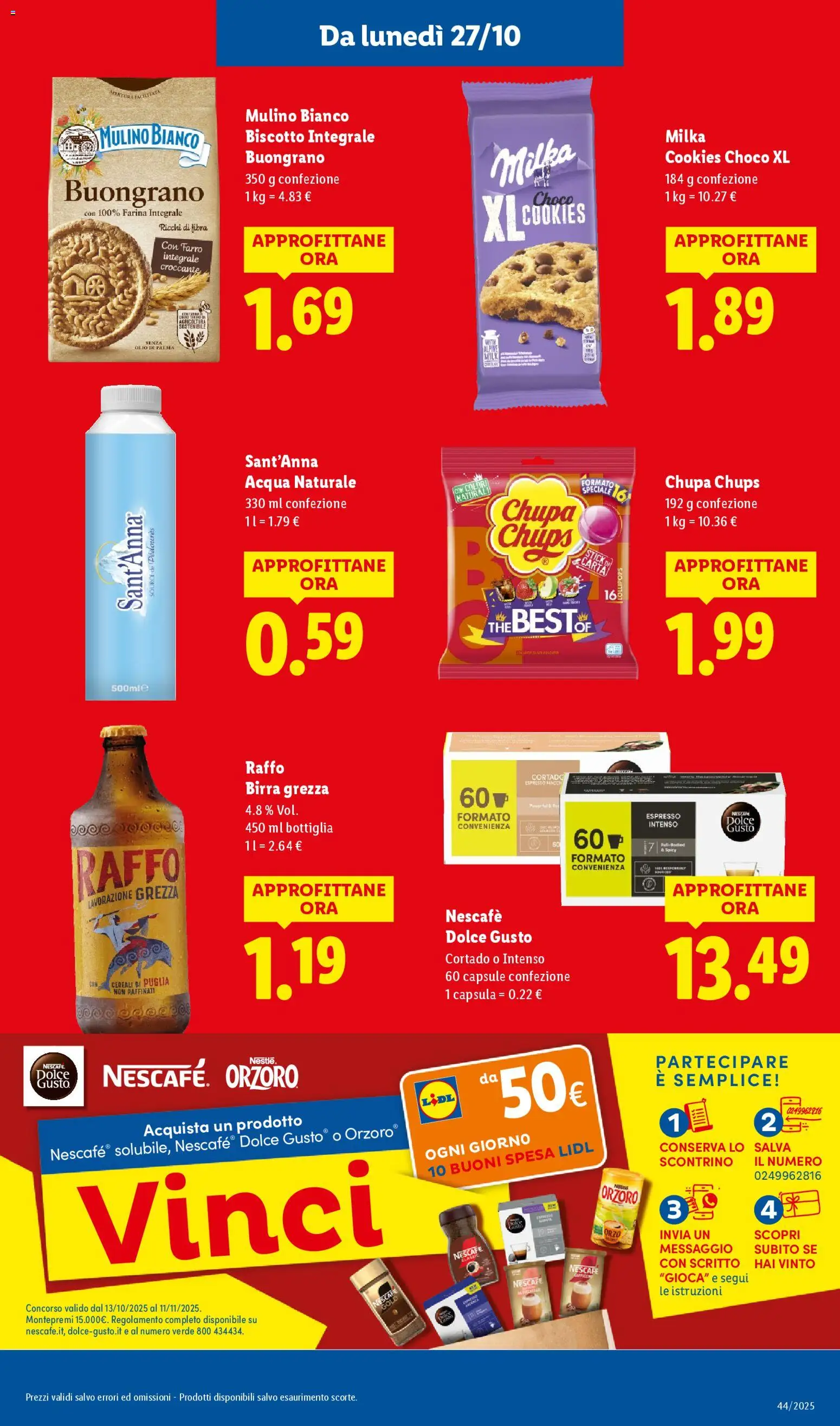 Volantino Lidl del 27.10.2025 | Pagina: 25 | Prodotti: Birra, Acqua naturale, Bottiglia, Farro