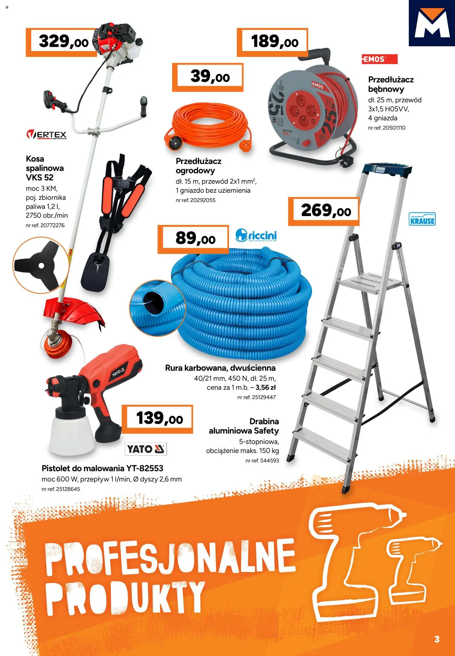 Bricoman gazetka od 30.03.2026 | Strona: 3 | Produkty: Drabina, Pistolet do malowania, Przedłużacz