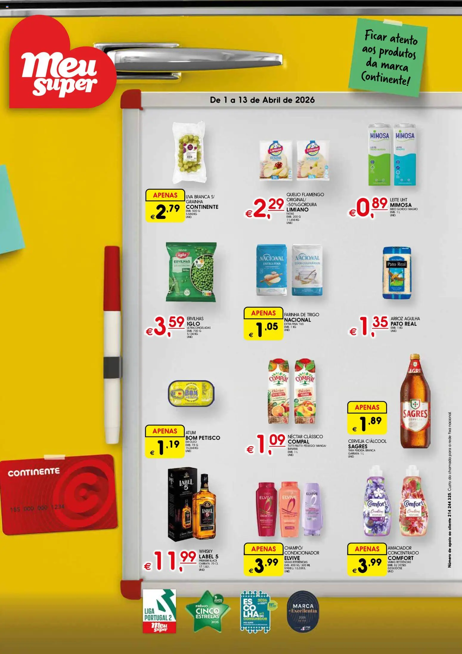 Meu Super folheto │ válido de 01.04.2026 | Página: 1 | Produtos: Leite, Óleo, Cerveja, Arroz