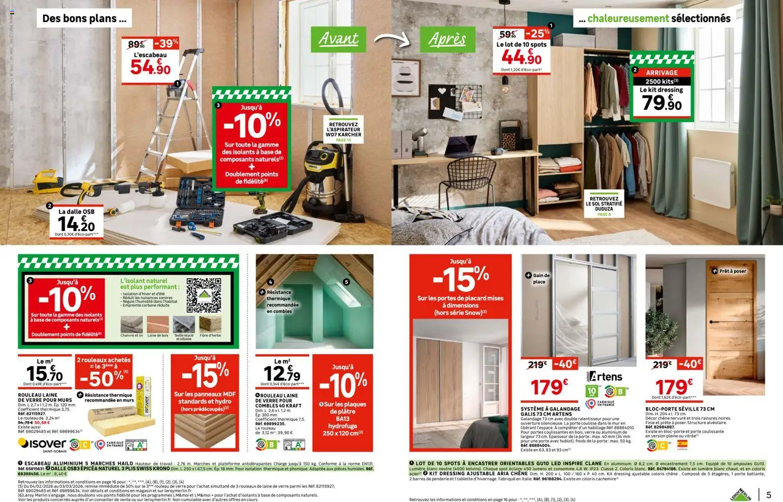 {H1} | Page: 3 | Produits: Kit dressing, Plâtre, Portes, Escabeau