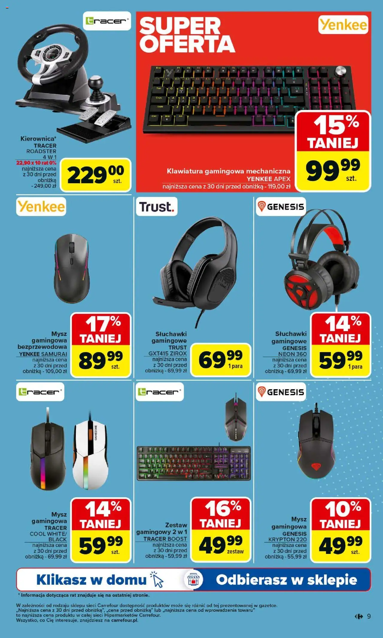 Carrefour Gazetka - Multimedia od 18.08.2025 | Strona: 9 | Produkty: Mysz, Klawiatura, Słuchawki