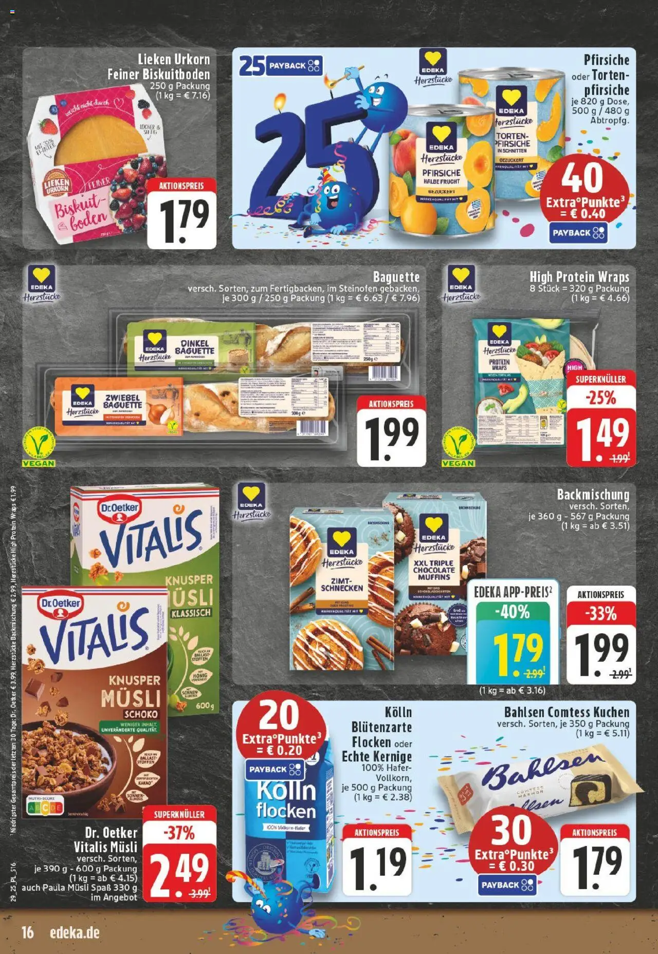 Edeka prospekt Kerken-Aldekerk	 - gültig ab dem 13.07.2025 | Seite: 16 | Produkte: Musli, Kolln, Baguette, Flocken