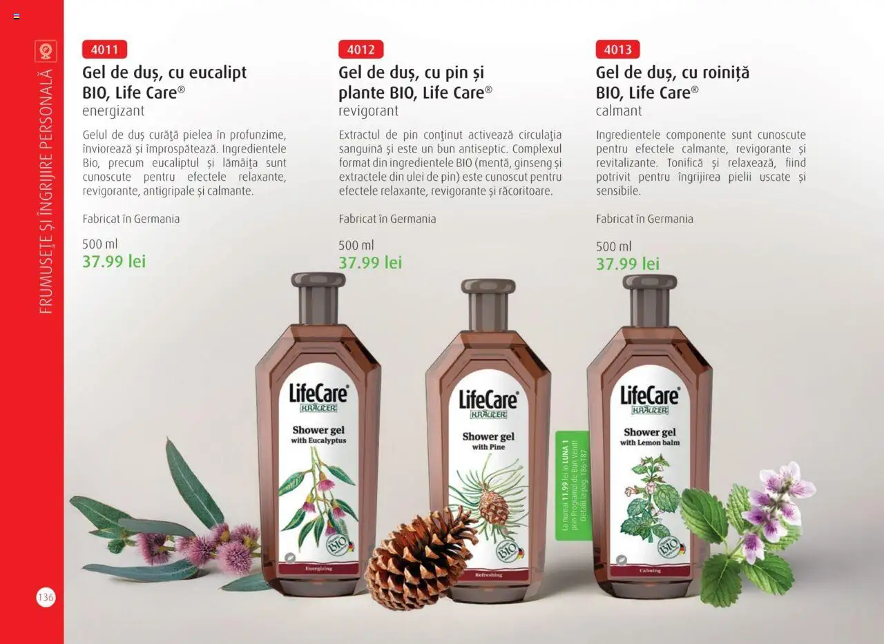 Noul catalog Life Care – valabil de la 01.04.2025 | Pagină: 138 | Produse: Şerit ödül, Duș, Ulei