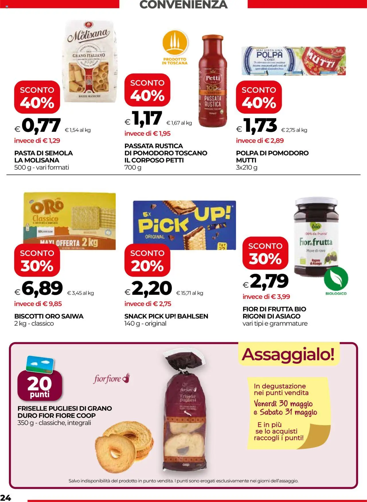 Volantino COOP del 22.05.2025 | Pagina: 24 | Prodotti: Biscotti, Pomodoro, Pasta, Mutti