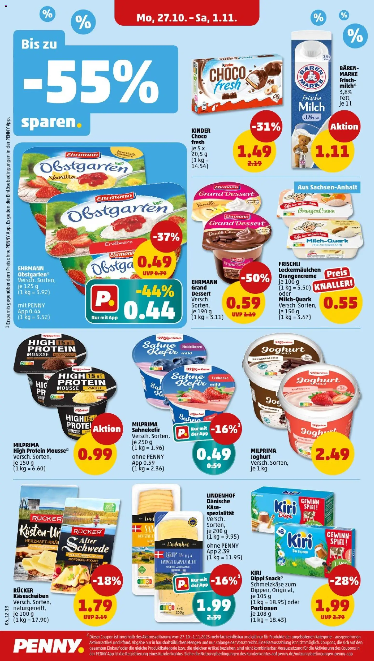 Penny - Thüringen – gültig ab 27.10.2025 | Seite: 8 | Produkte: Milch, Käse, Joghurt, Sahne