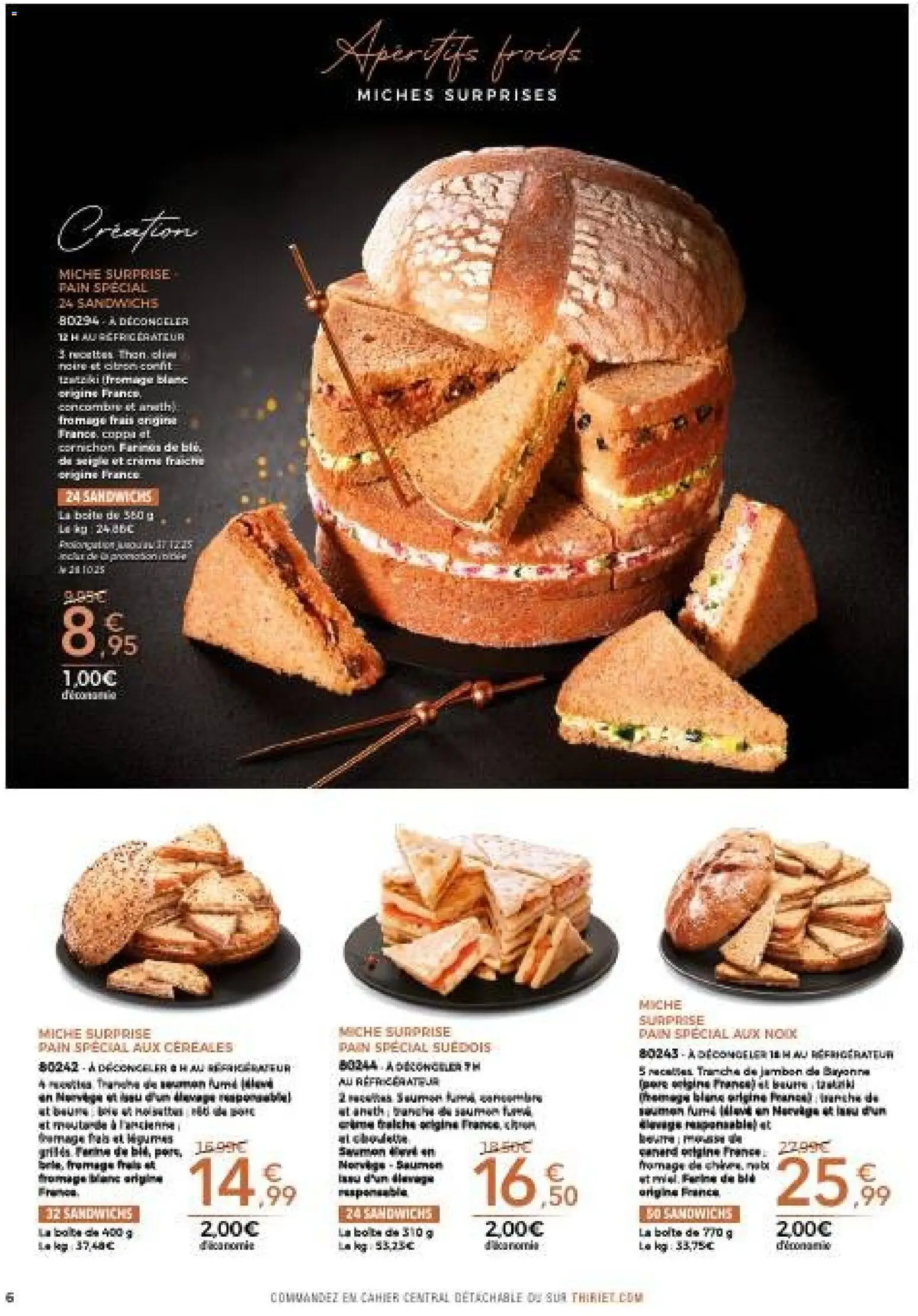 {H1} | Page: 6 | Produits: Saumon fumé, Fromage, Pain, Jambon