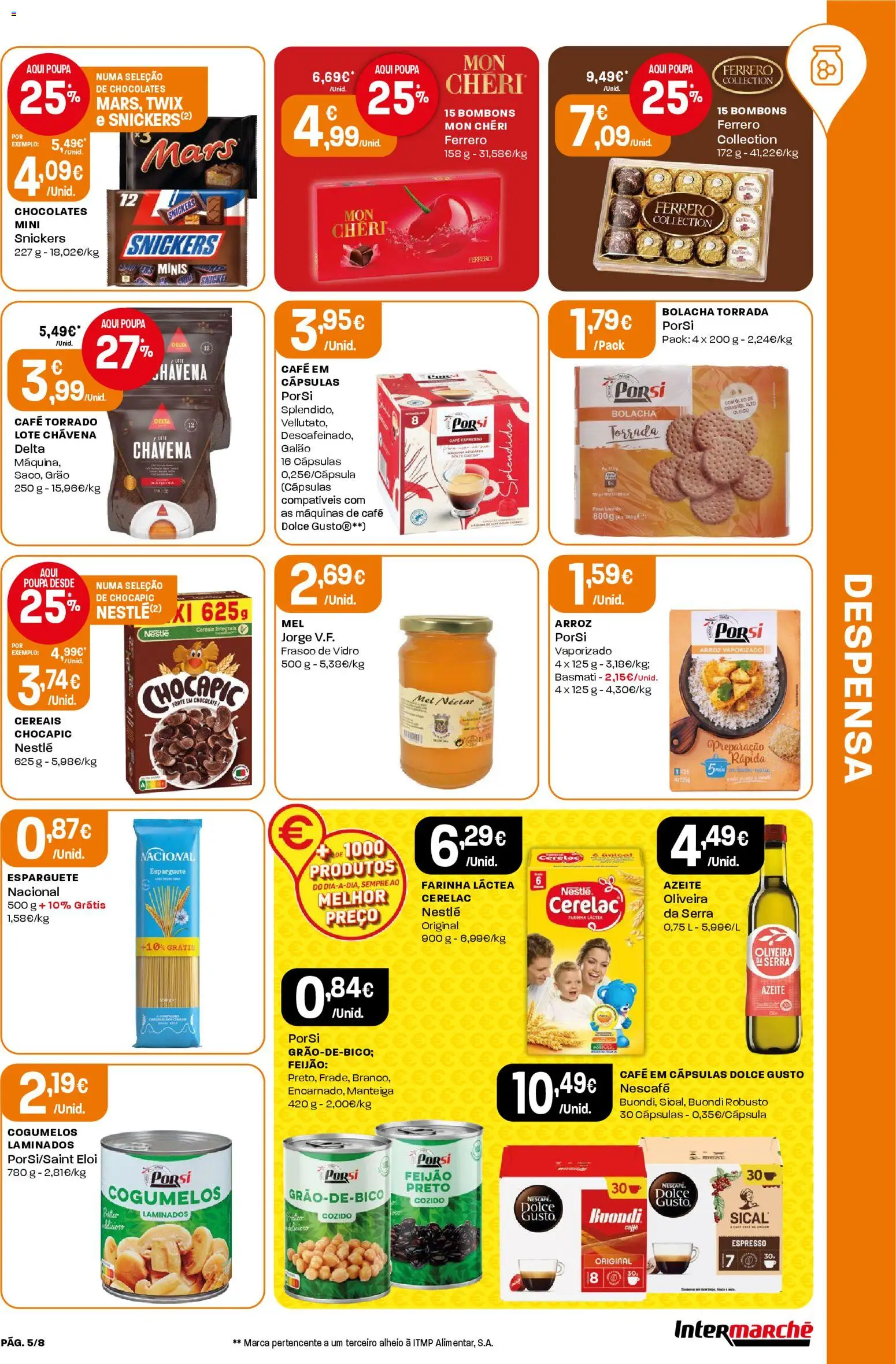Intermarché Folheto Mini │ válido de 06.11.2025 | Página: 5 | Produtos: Esparguete, Farinha láctea, Arroz, Mel