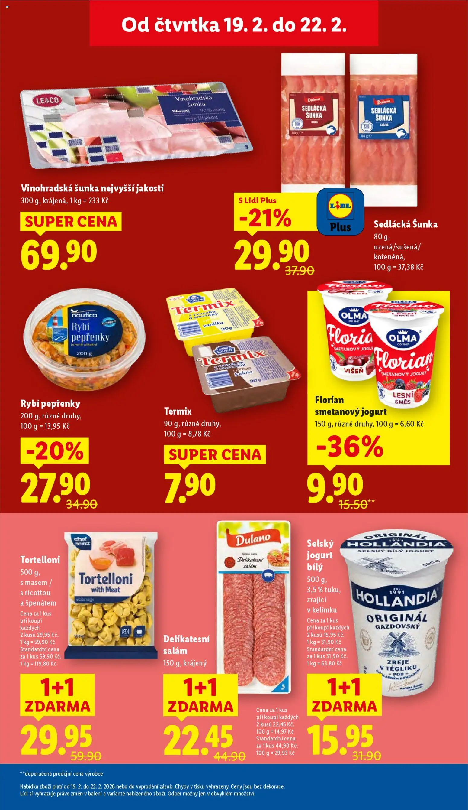 Lidl leták od 19.02.2026 | Strana: 15 | Produkty: Smetanový jogurt, Salám, Šunka, Termix
